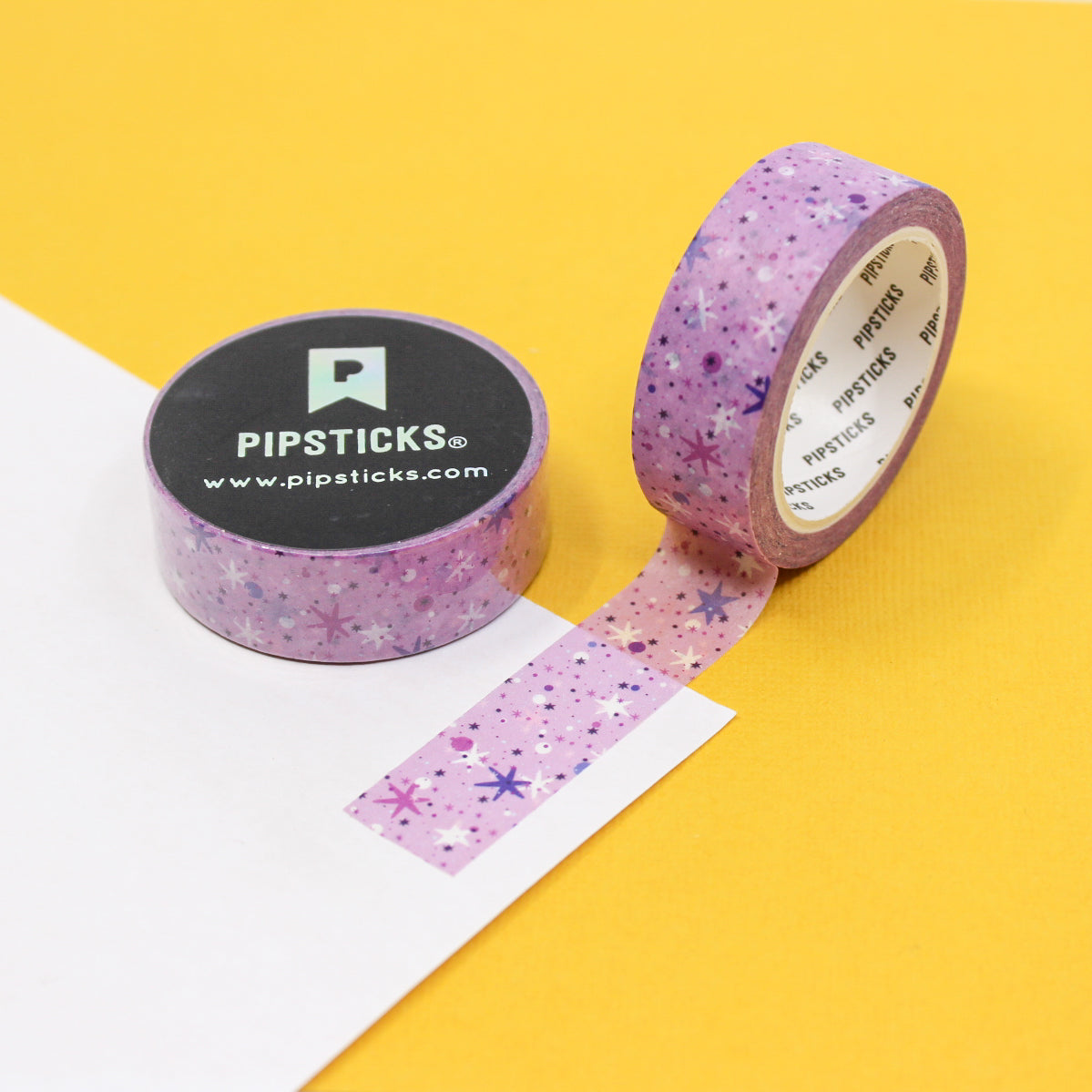 This charming pink confetti Stars washi features a delightful pattern of pink stars scattered among vibrant confetti, perfect for bringing a festive and whimsical feel to your scrapbooks, planners, and craft creations.