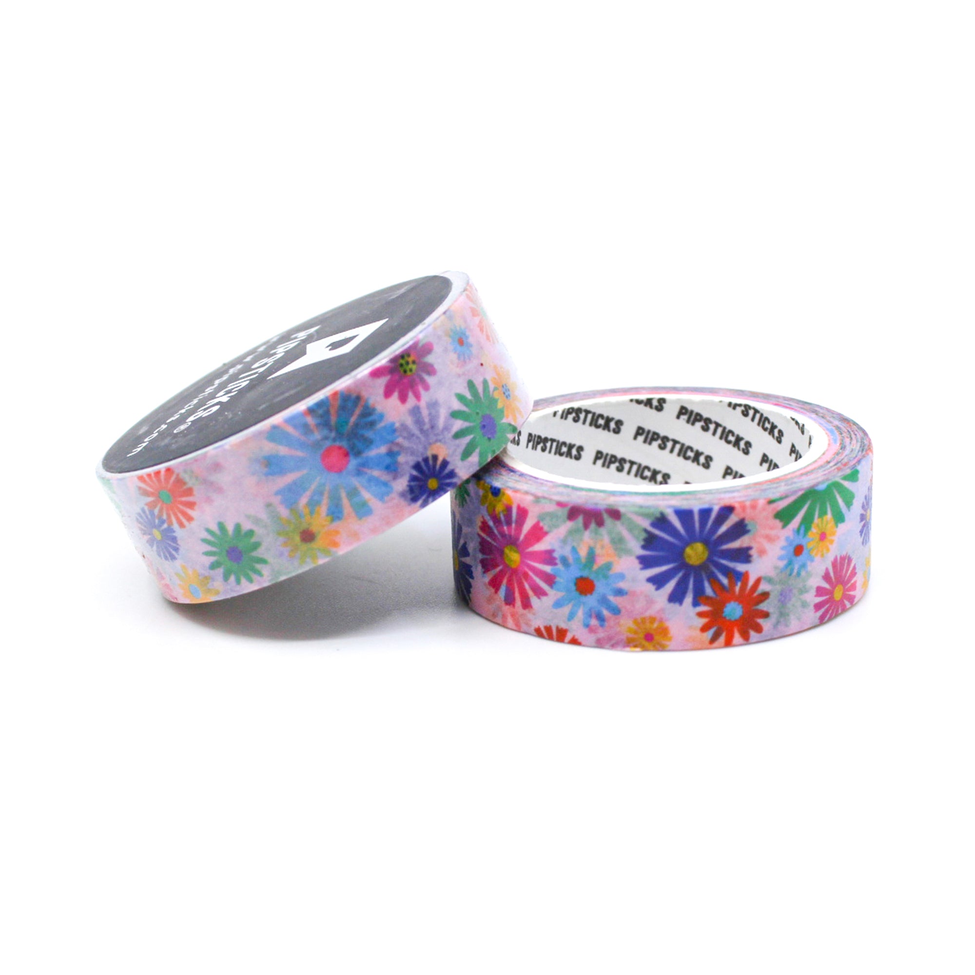 Infuse your creations with the spirit of flower power using our washi tape, featuring a lively combination of colorful flowers on a pink background, evoking a sense of positivity and retro charm. This tape is sold at BBB Supplies Craft Shop.