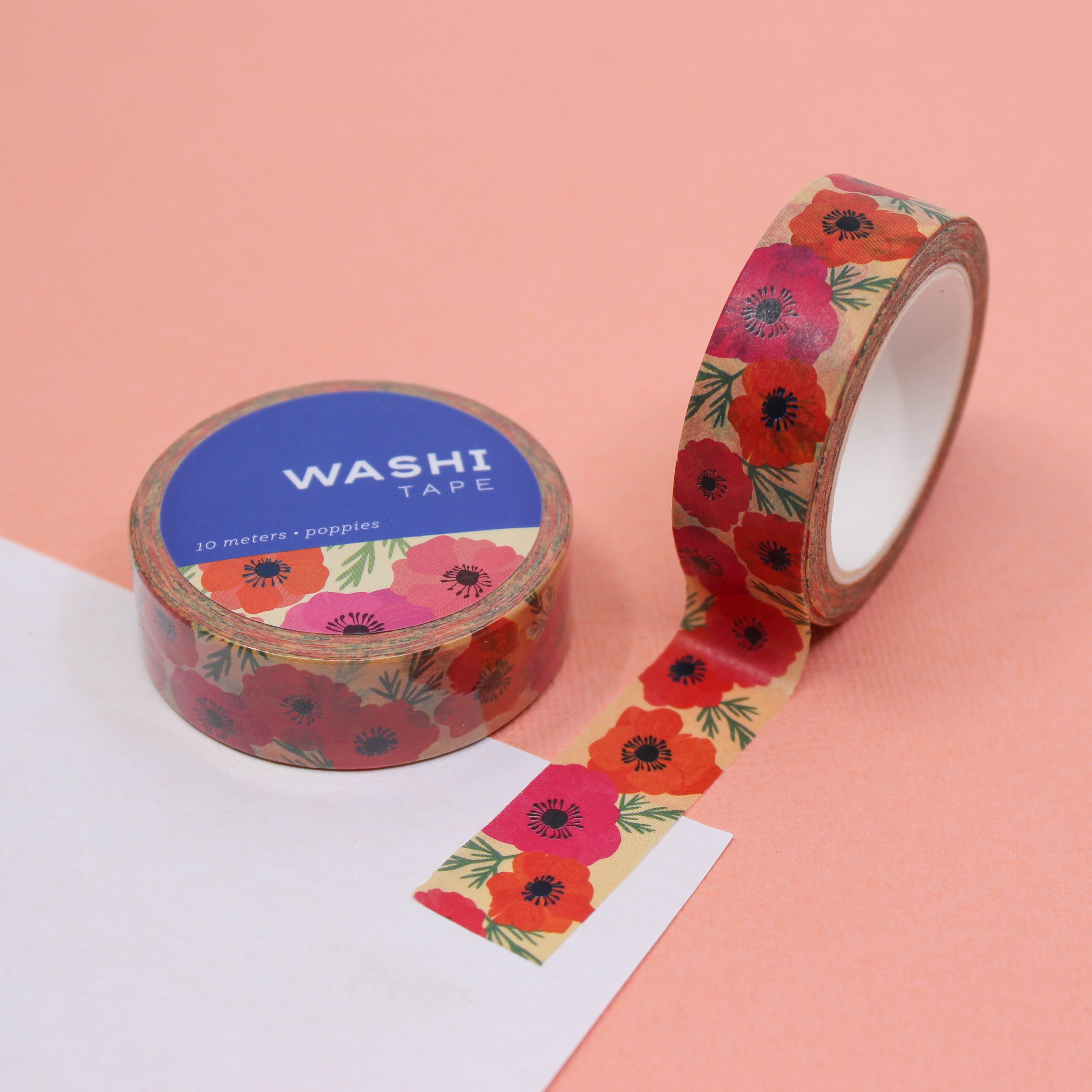 Infuse your creations with the allure of pink and red poppy flowers using our floral washi tape, adorned with lovely poppy illustrations, adding a romantic and enchanting accent to your crafts. This tape is designed by Girl of All Work and sold at BBB Supplies Craft Shop.