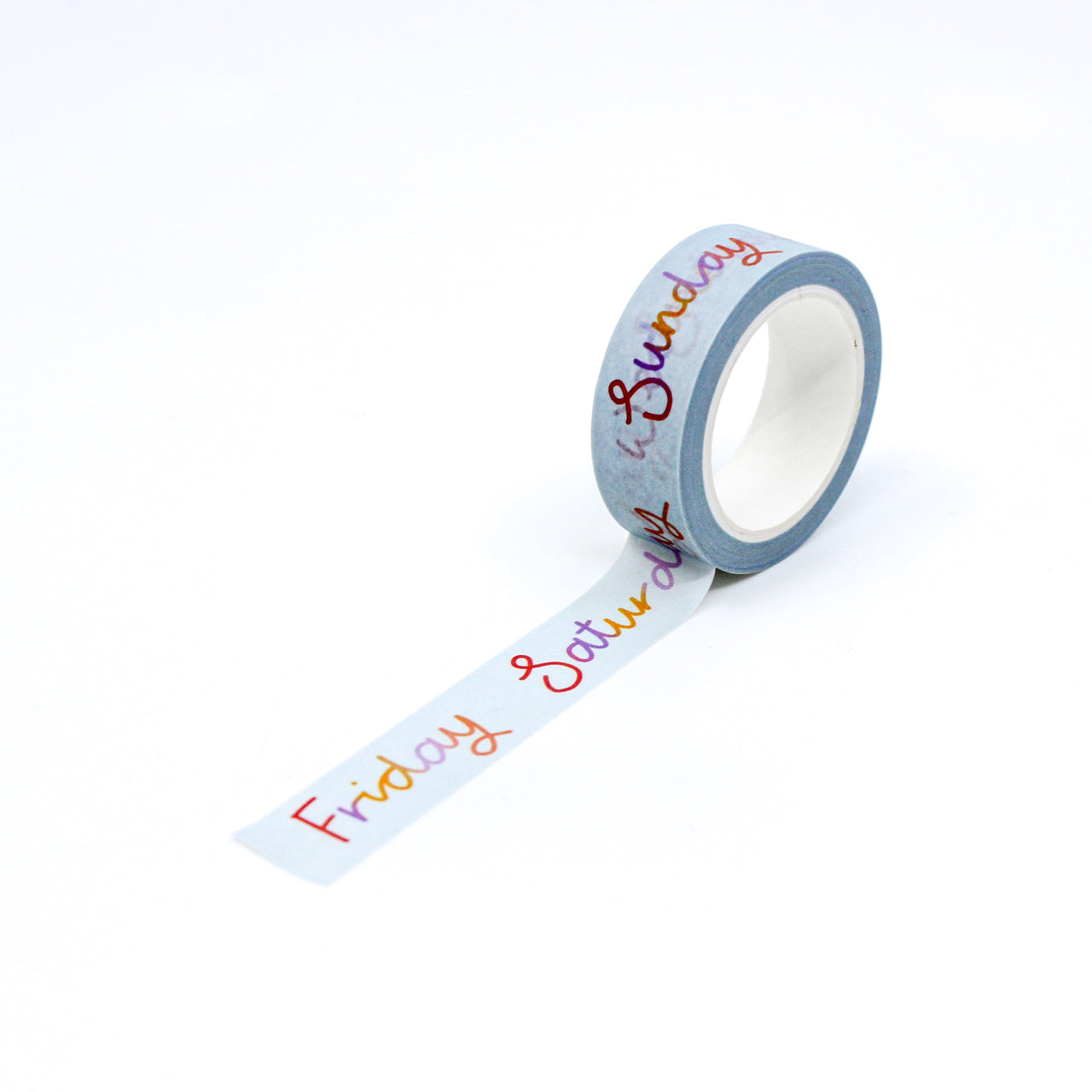 Organize your week with style using our Pastel Scripts Days of the Week Washi Tape, featuring the days of the week in elegant pastel script fonts. Perfect for adding a touch of sophistication to your planner or journal spreads. This tape is from Sarah Francis and sold at BBB Supplies Craft Shop.