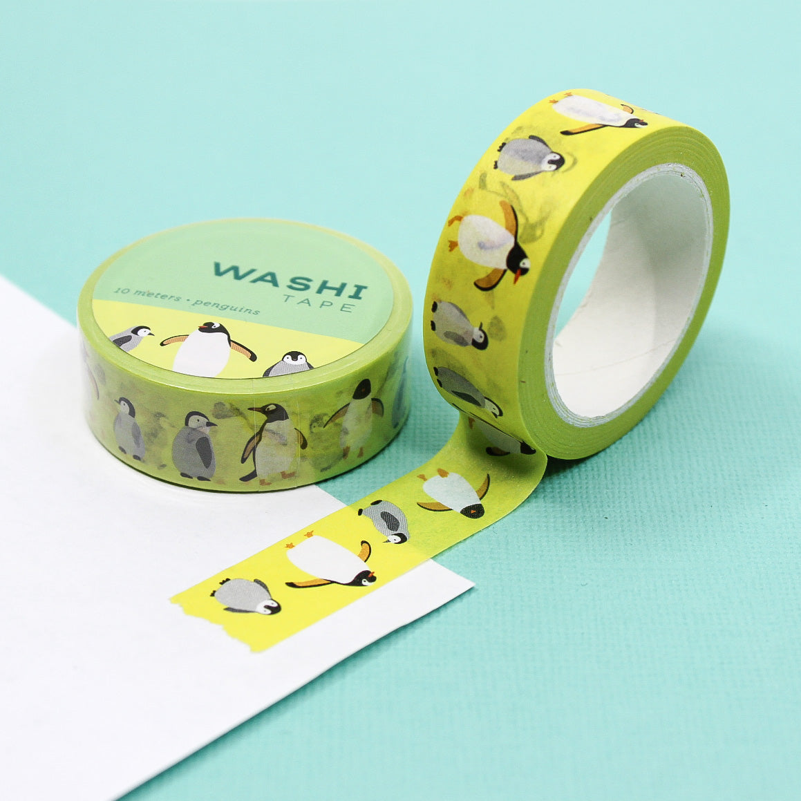 This charming washi tape features adorable penguins in various poses, adding a playful and festive touch to your winter-themed crafts. Perfect for scrapbooking, card making, and other creative projects. These tapes are sold at BBB Supplies Craft Shop.