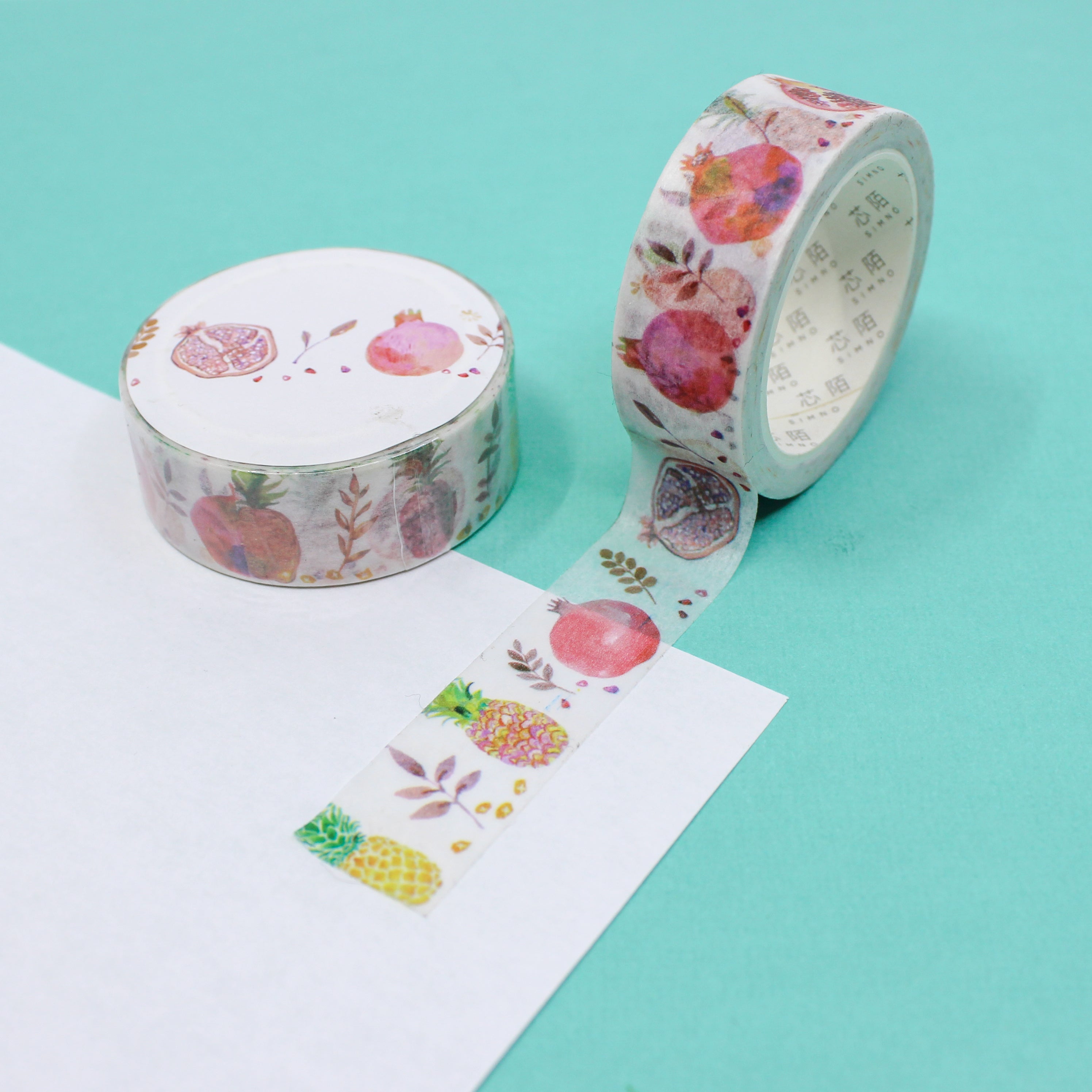 Add a burst of freshness to your crafts with our pomegranate fruit washi tape, featuring delightful illustrations of various fruits, perfect for adding a vibrant and juicy touch to your projects. This tape is sold at BBB Supplies Craft Shop.
