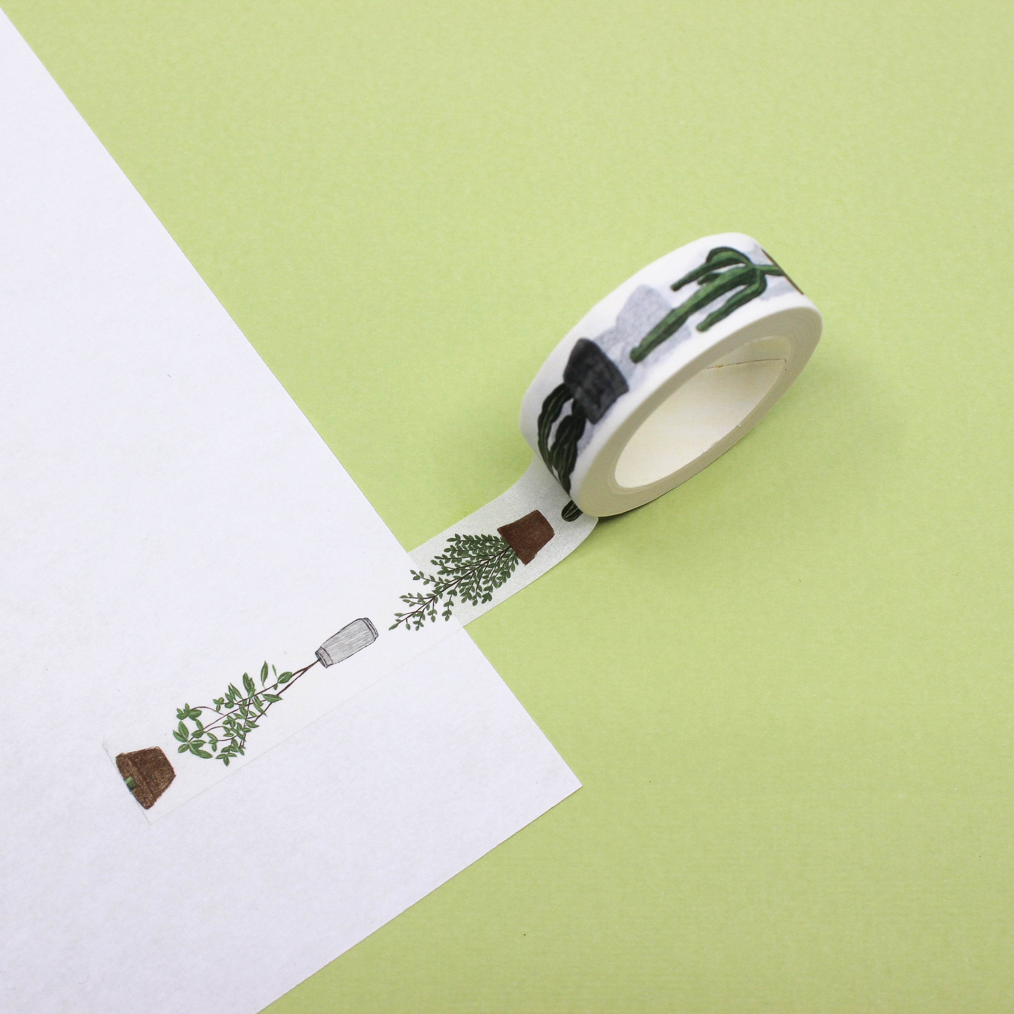 Add a touch of desert charm to your crafts with our Potted Succulent & Cactus Washi Tape, adorned with delightful succulent and cactus illustrations. Perfect for adding a whimsical and natural touch to your projects. This tape is sold at BBB Supplies Craft Shop.