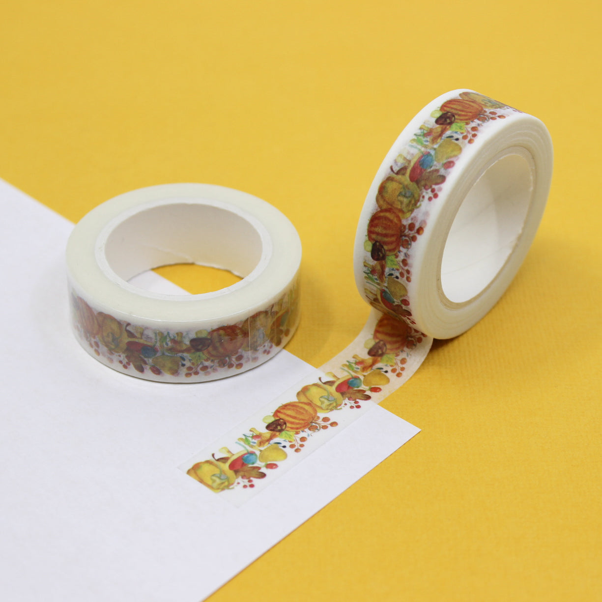 Celebrate the charm of autumn with our pumpkin patch washi tape, featuring adorable pumpkin illustrations in a whimsical patch-like arrangement, perfect for adding a touch of fall to your crafts. This tape is sold at BBB Supplies Craft Shop.