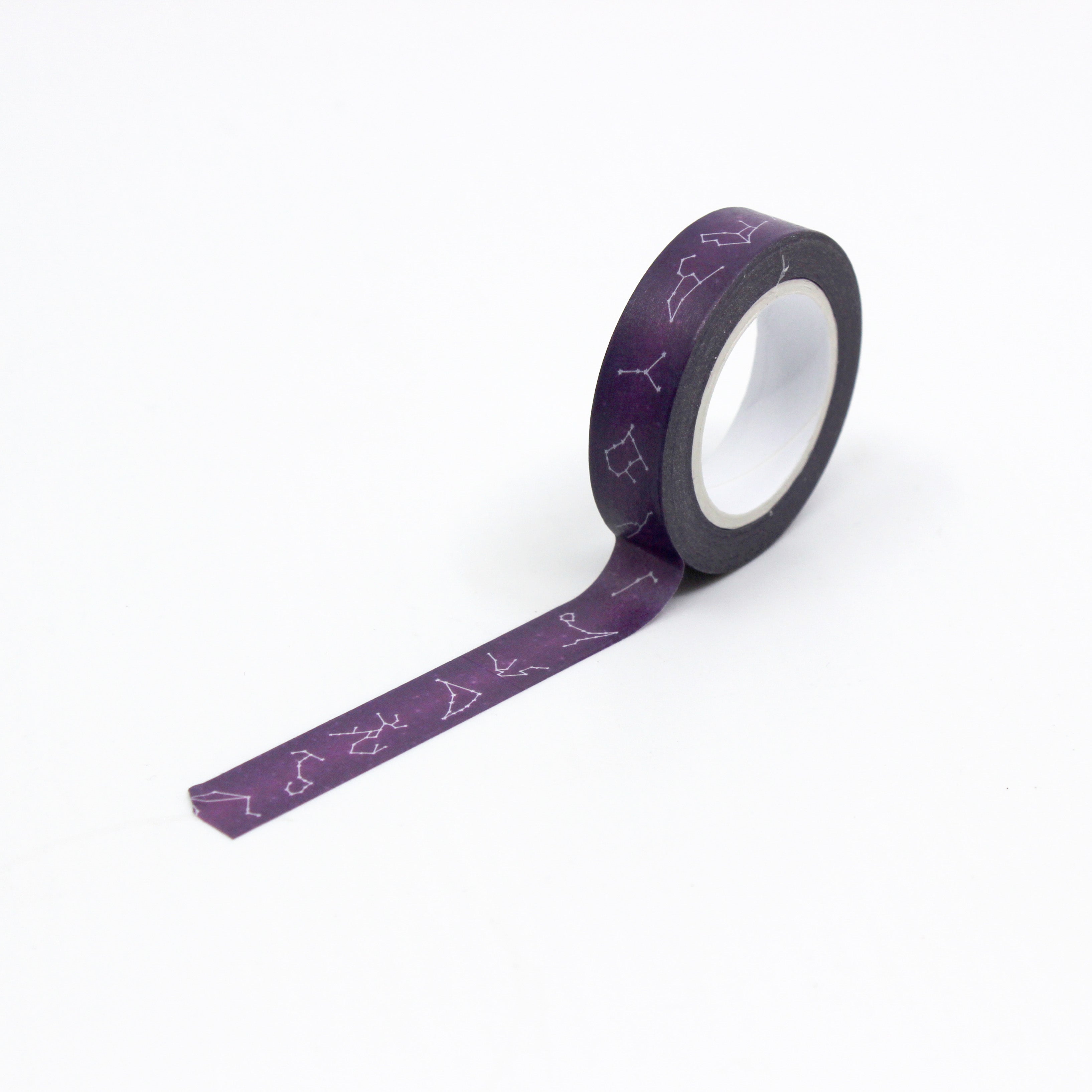 Decorate your crafts with this mystical washi tape featuring the twelve zodiac constellation symbols in a beautiful purple hue. Perfect for adding a celestial touch to your journals, scrapbooks, or planners. This tape is sold at BBB Supplies Craft Shop.