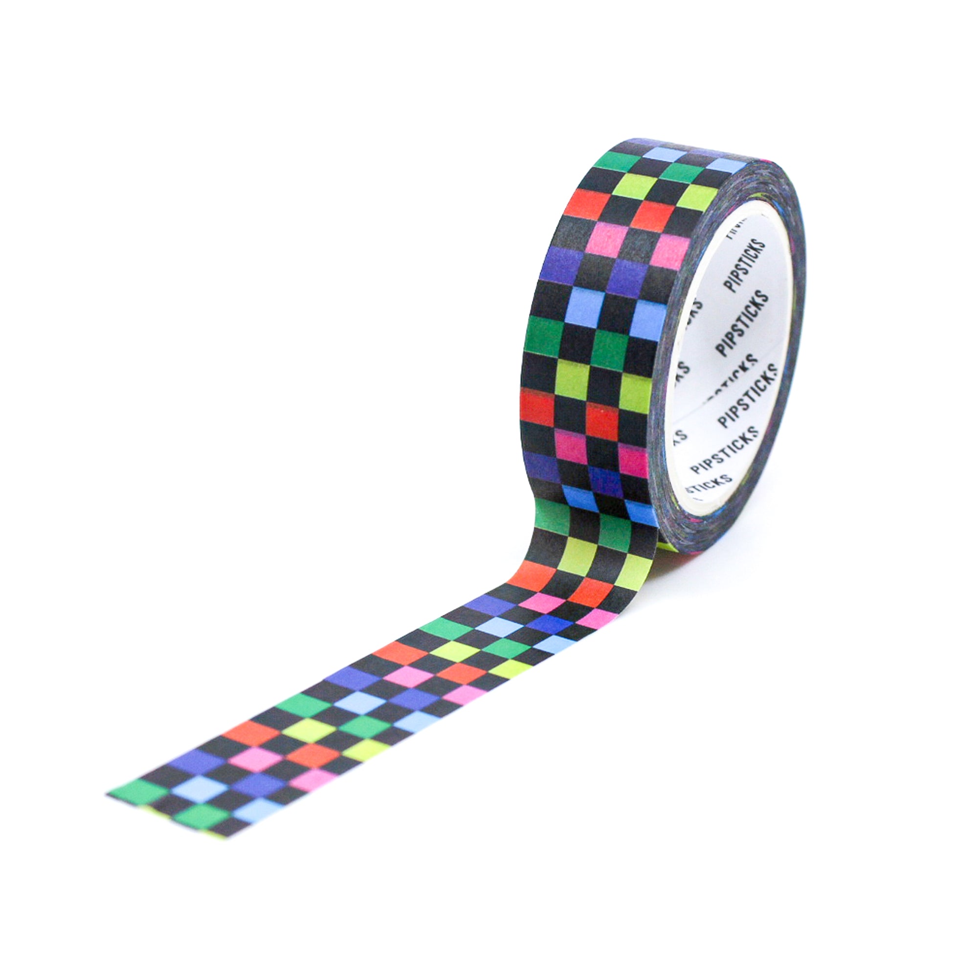Brighten up your crafting and planning with our Rainbow Colors Checkered Washi Tape. This vibrant tape features a bold, multicolored checkered pattern, perfect for adding a splash of fun to your projects.