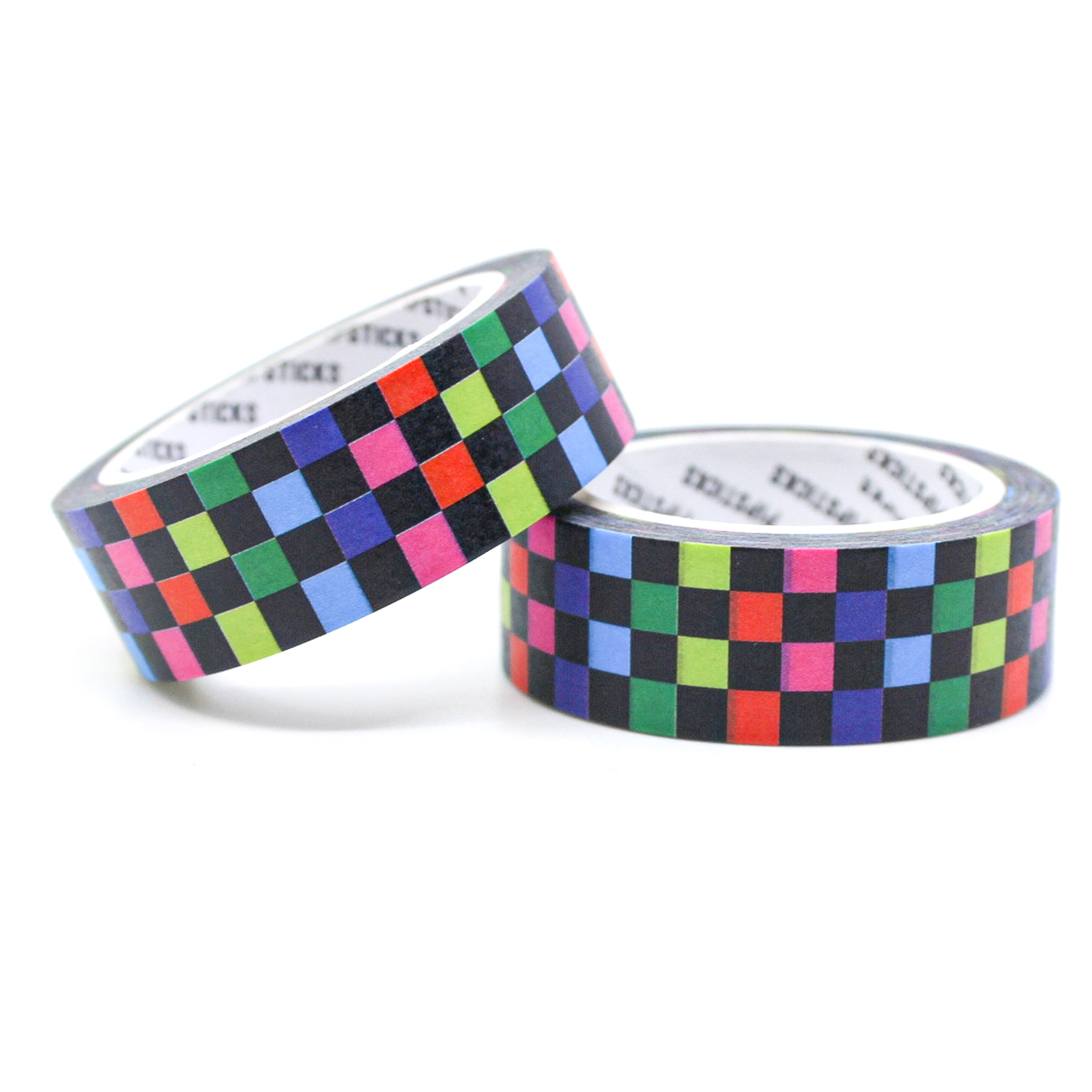 Brighten up your crafting and planning with our Rainbow Colors Checkered Washi Tape. This vibrant tape features a bold, multicolored checkered pattern, perfect for adding a splash of fun to your projects.