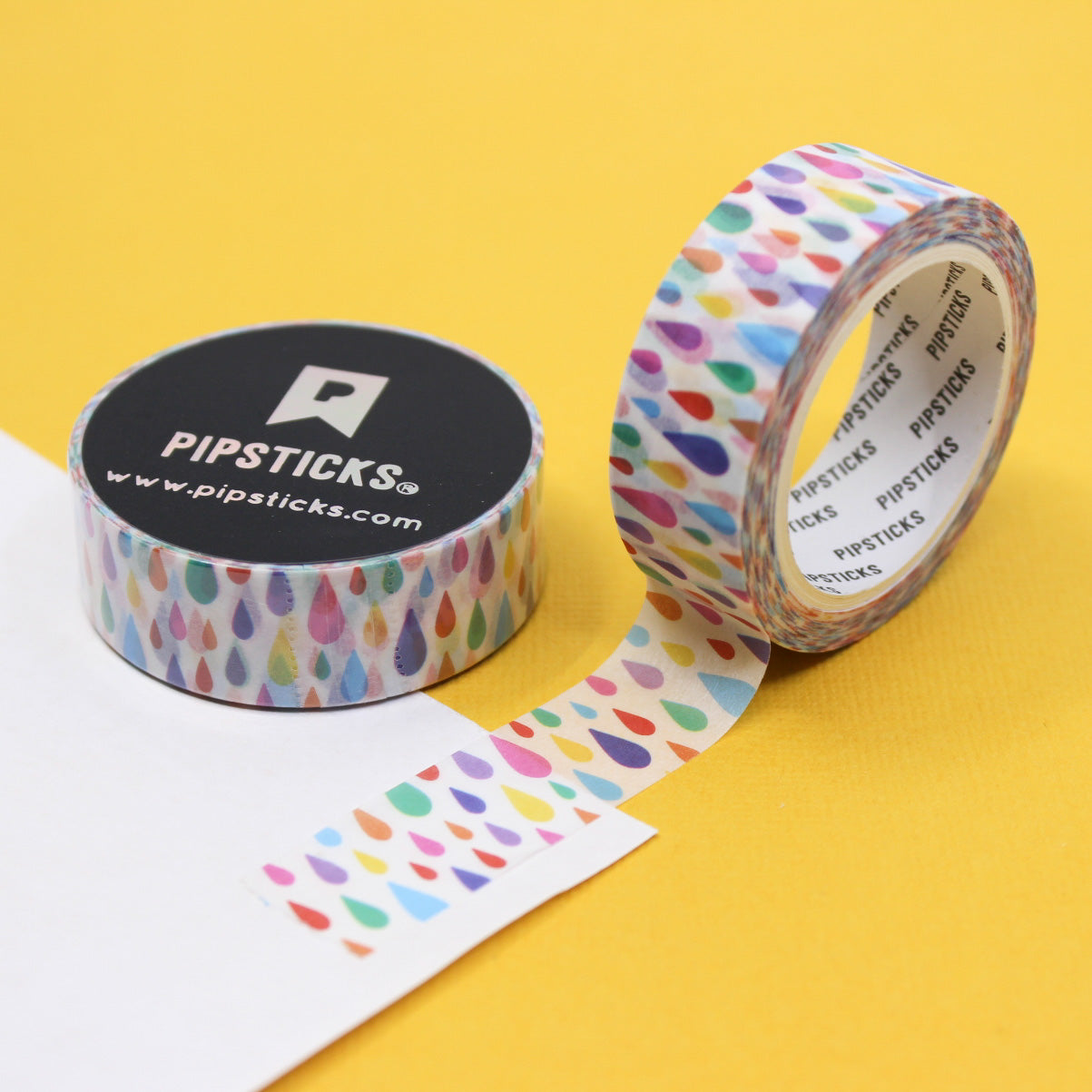 This rainbow color Water Drop Pattern Washi Tape brings a vibrant splash of color to your stationery or craft projects.