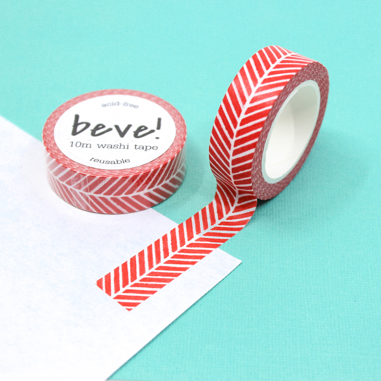 Elevate your projects with our Colorful Classic Herringbone Pattern Washi Tape, available in your choice of red, blue, or green. This tape adds a timeless and vibrant herringbone design to your creations. this tape is from Beve and sold at BBB Supplies Craft Shop.