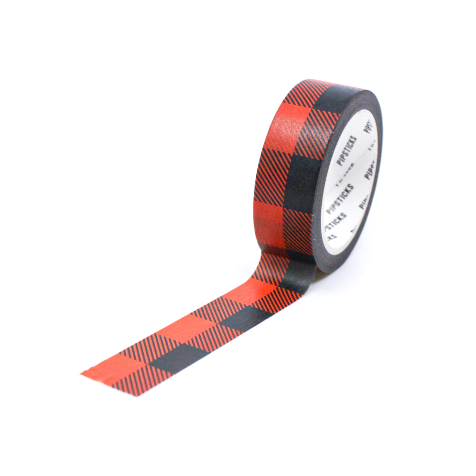 Red and black buffalo check decorative washi roll