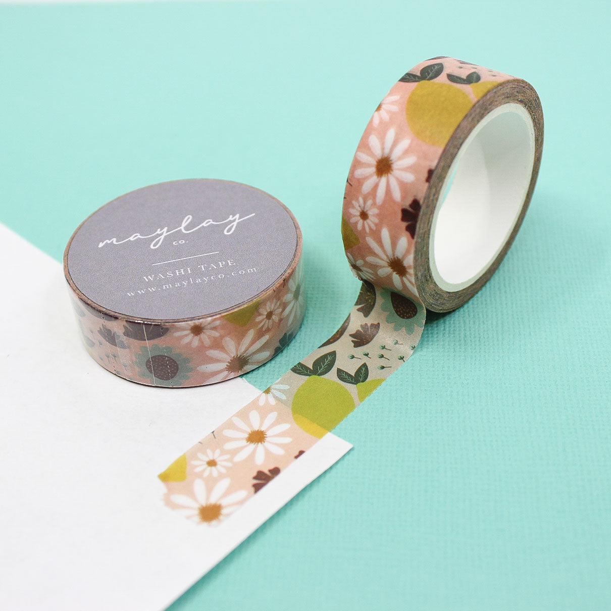 "Refreshing Lemons Washi" showcases bright, cheerful lemons on a vibrant backdrop, adding a fresh, citrusy vibe to your crafts, planners, or journals.