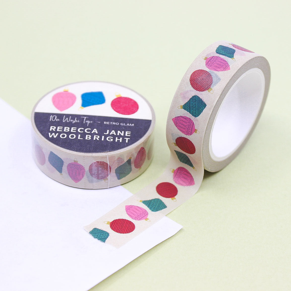 Retro Glam Holiday Ornament Washi Tape for festive planners