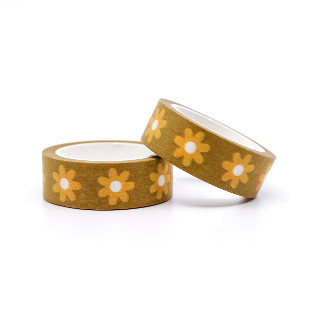 Yellow Daisy Motif Washi Tape, evoking nostalgia with its charming floral pattern, perfect for adding a touch of warmth and vintage flair to your projects. This tape is from Worthwhile Paper and sold at BBB Supplies Craft Shop.