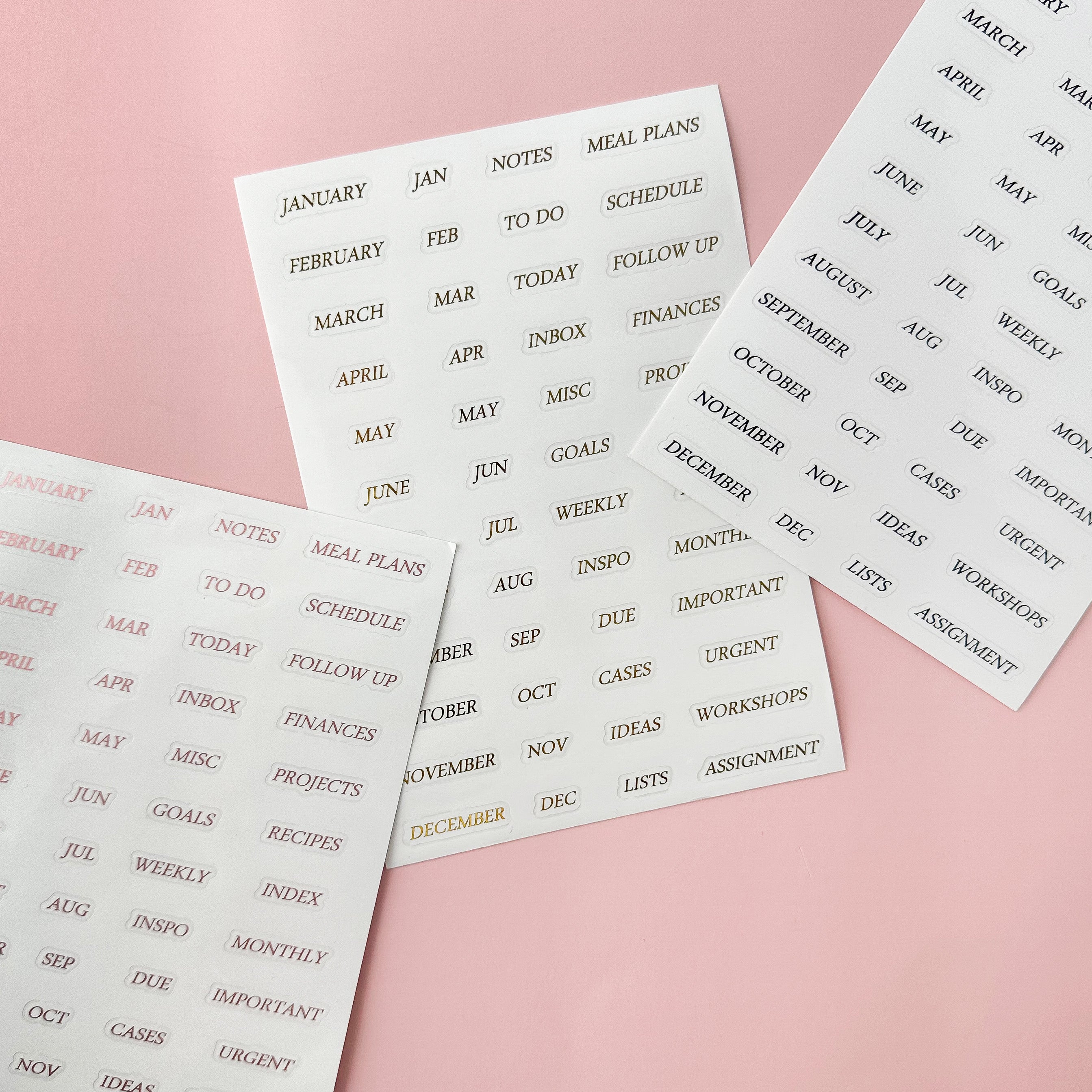 Elevate your planning with our Foil Planner & Date Stickers, featuring stylish and shimmering foil designs. Ideal for adding a touch of elegance and organization to your planner spreads. These stickers are sold at BBB Supplies Craft Shop.