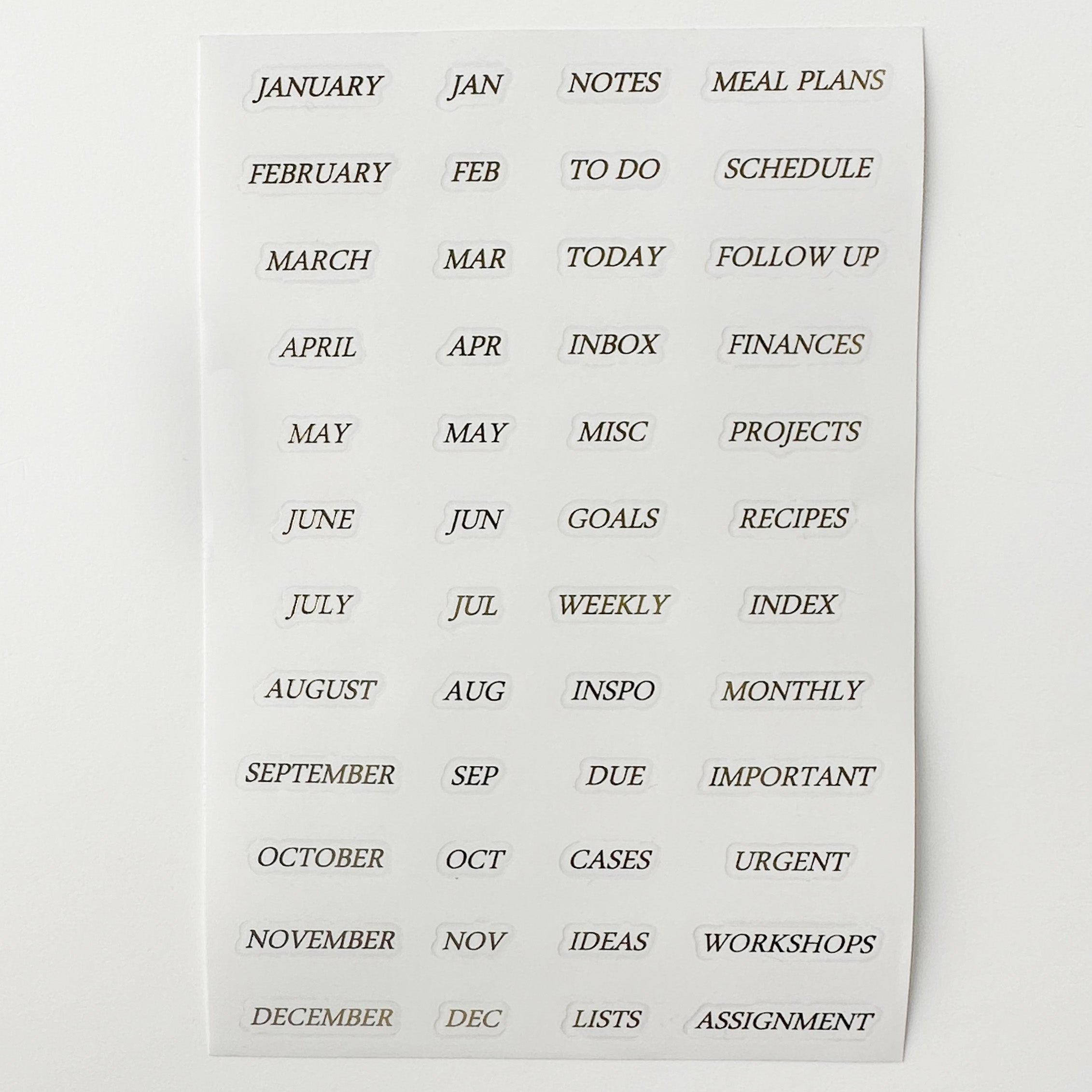 Elevate your planning with our Foil Planner & Date Stickers, featuring stylish and shimmering foil designs. Ideal for adding a touch of elegance and organization to your planner spreads. These stickers are sold at BBB Supplies Craft Shop.