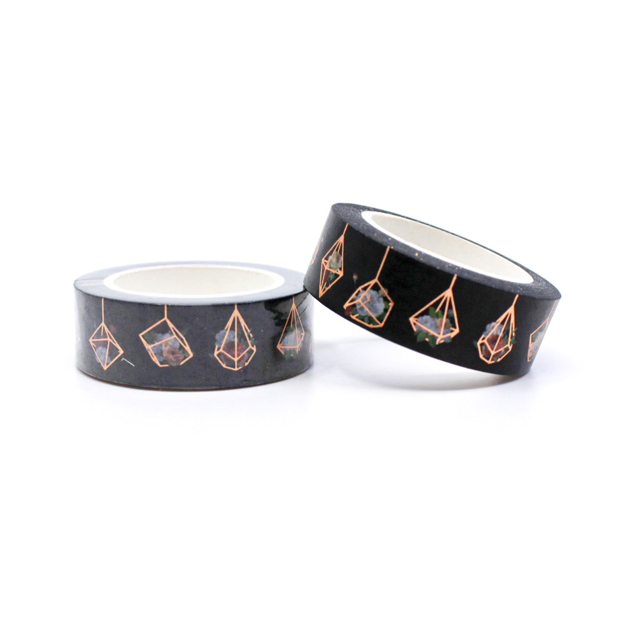 Enhance your projects with our Rose Gold Terrarium Succulent Washi Tape, featuring elegant terrariums and lush succulent plants in shimmering rose gold. Ideal for adding a touch of botanical beauty and luxury. This tape is sold at BBB Supplies Craft Shop.