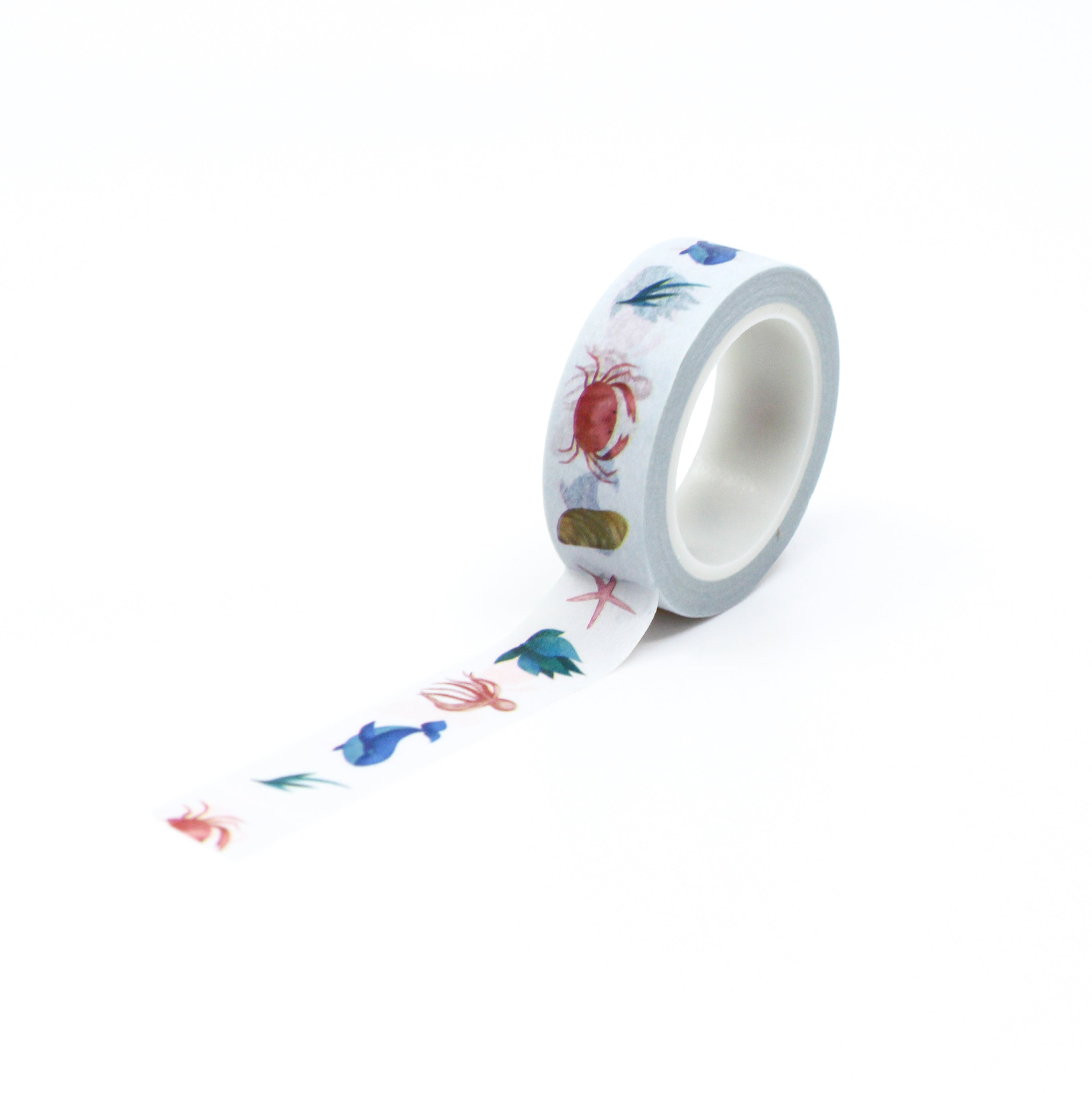 Dive into creativity with our Sea Creatures Washi Tape, adorned with delightful underwater motifs. Ideal for adding an aquatic and playful touch to your projects. This tape is sold at BBB Supplies Craft Shop.