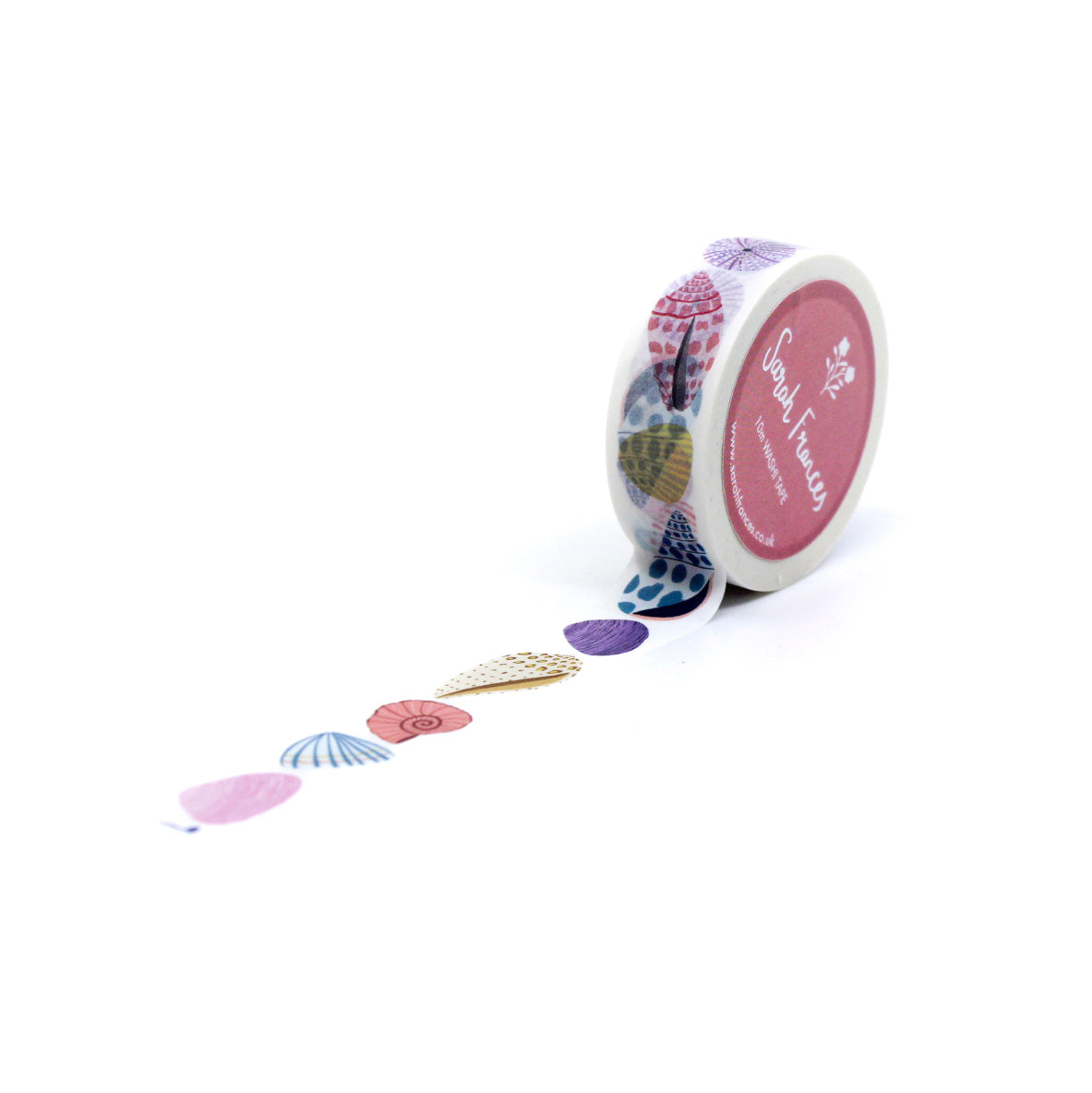 "Beach Seashell Washi" showcases a charming design of seashells, capturing the essence of coastal beauty for your creative projects.