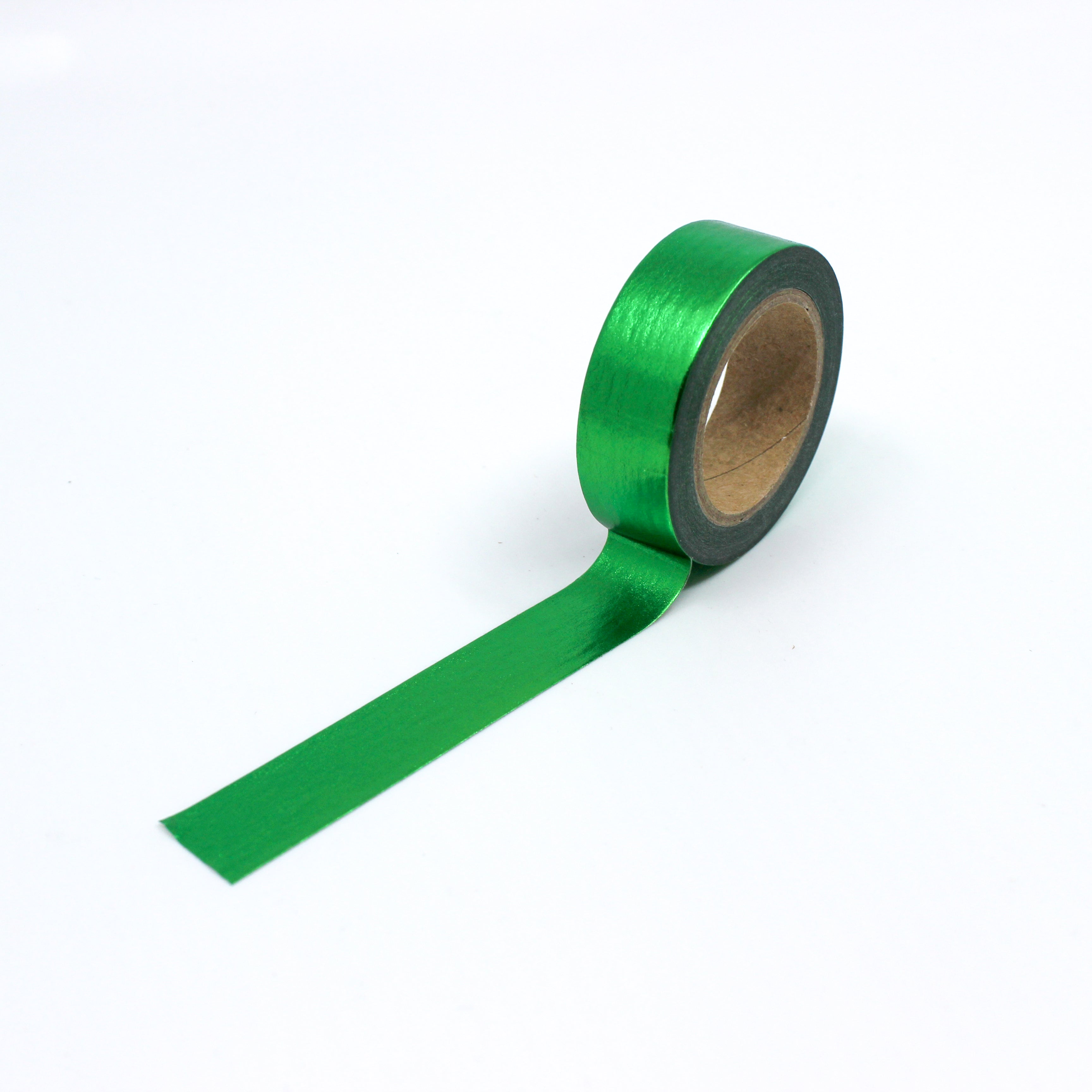 Elevate your projects with our captivating green foil washi tape, showcasing a vibrant green color with a luxurious foil sheen for a glamorous touch. This tape is sold at BBB Supplies Craft Shop.
