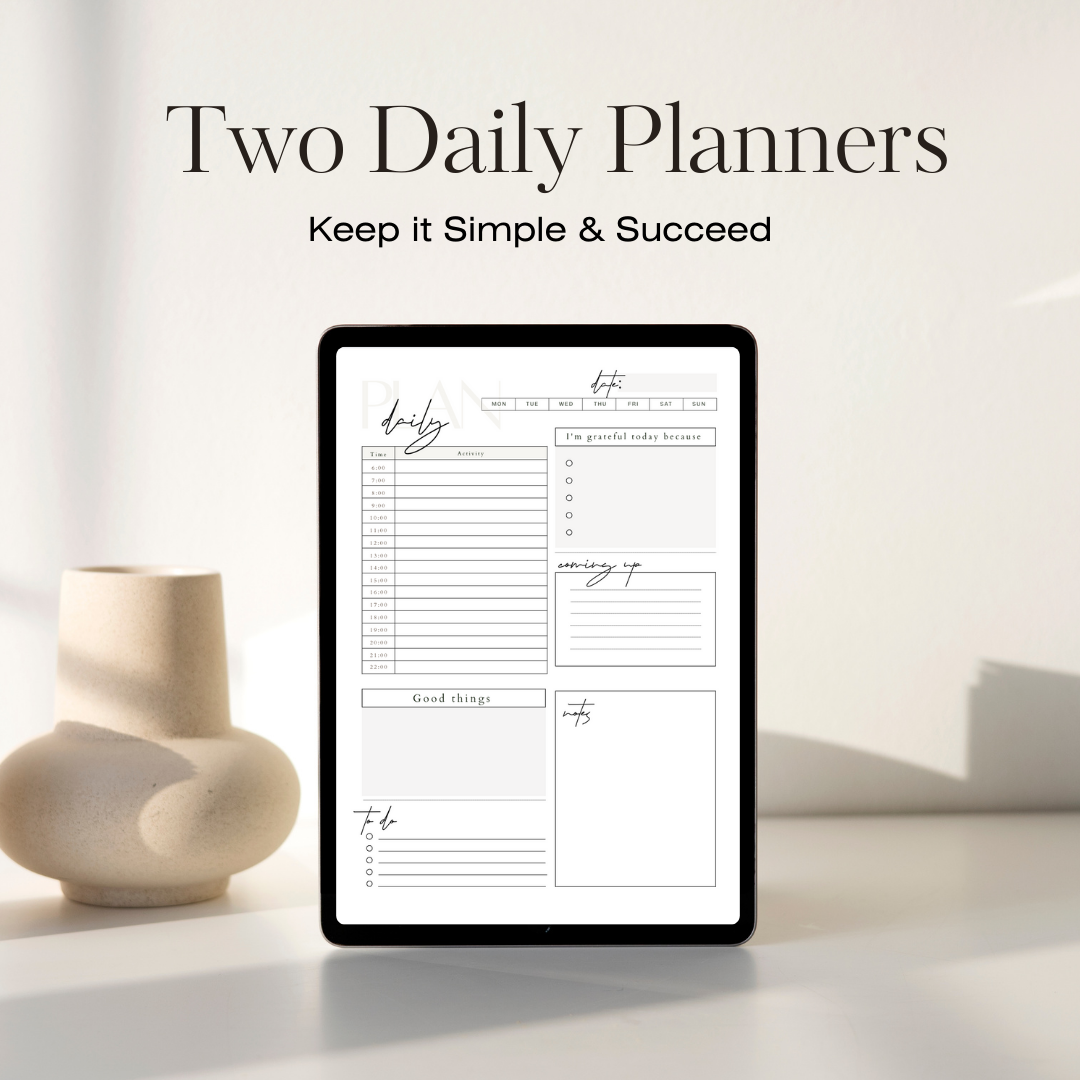 Two Stylish Daily Planners printables from BBB Supplies Craft Shop.