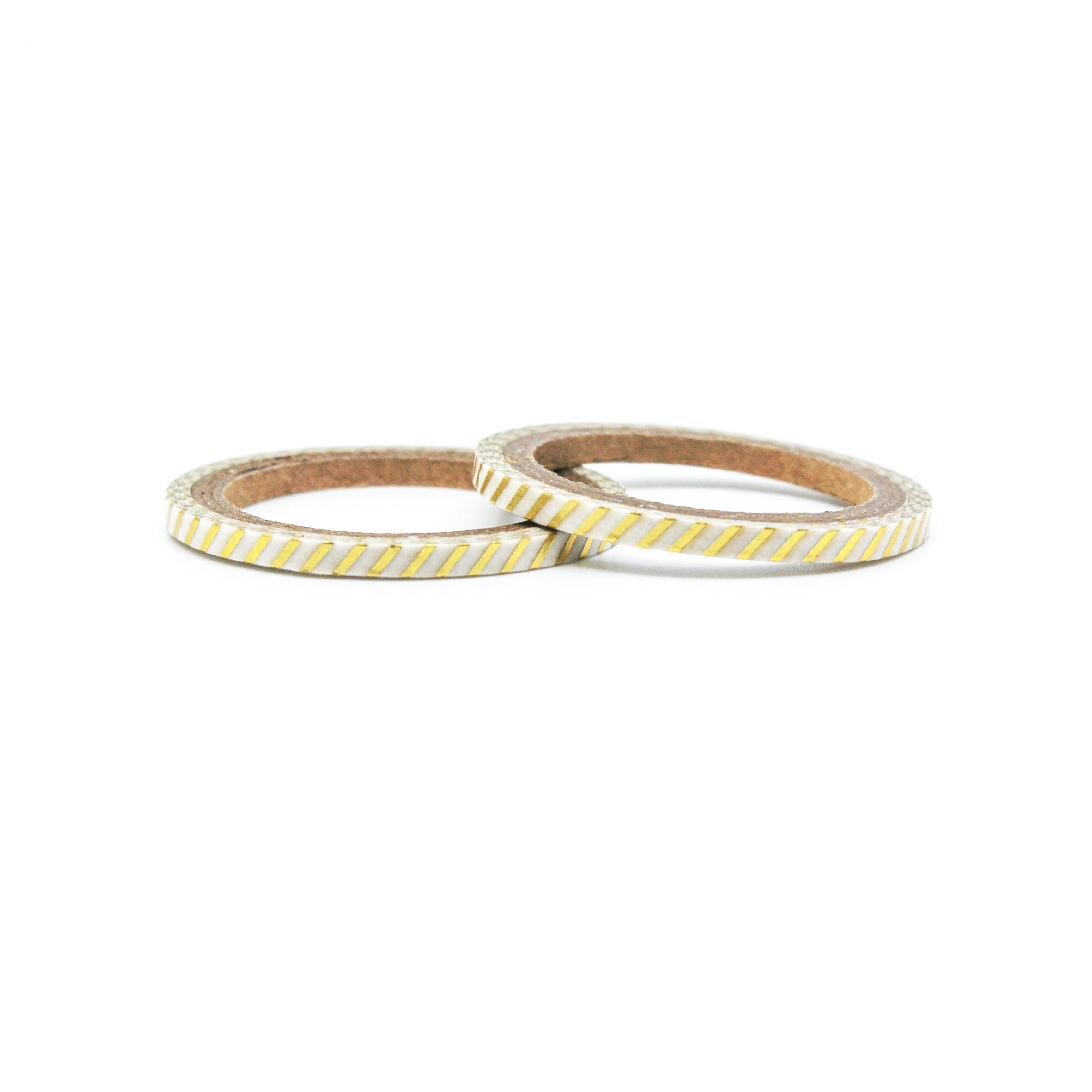 Add a touch of elegance to your crafts with our slim gold foil washi tape, featuring a sleek and shimmering gold foil design, perfect for creating refined and luxurious accents. This tape is sold at BBB Supplies craft Shop.