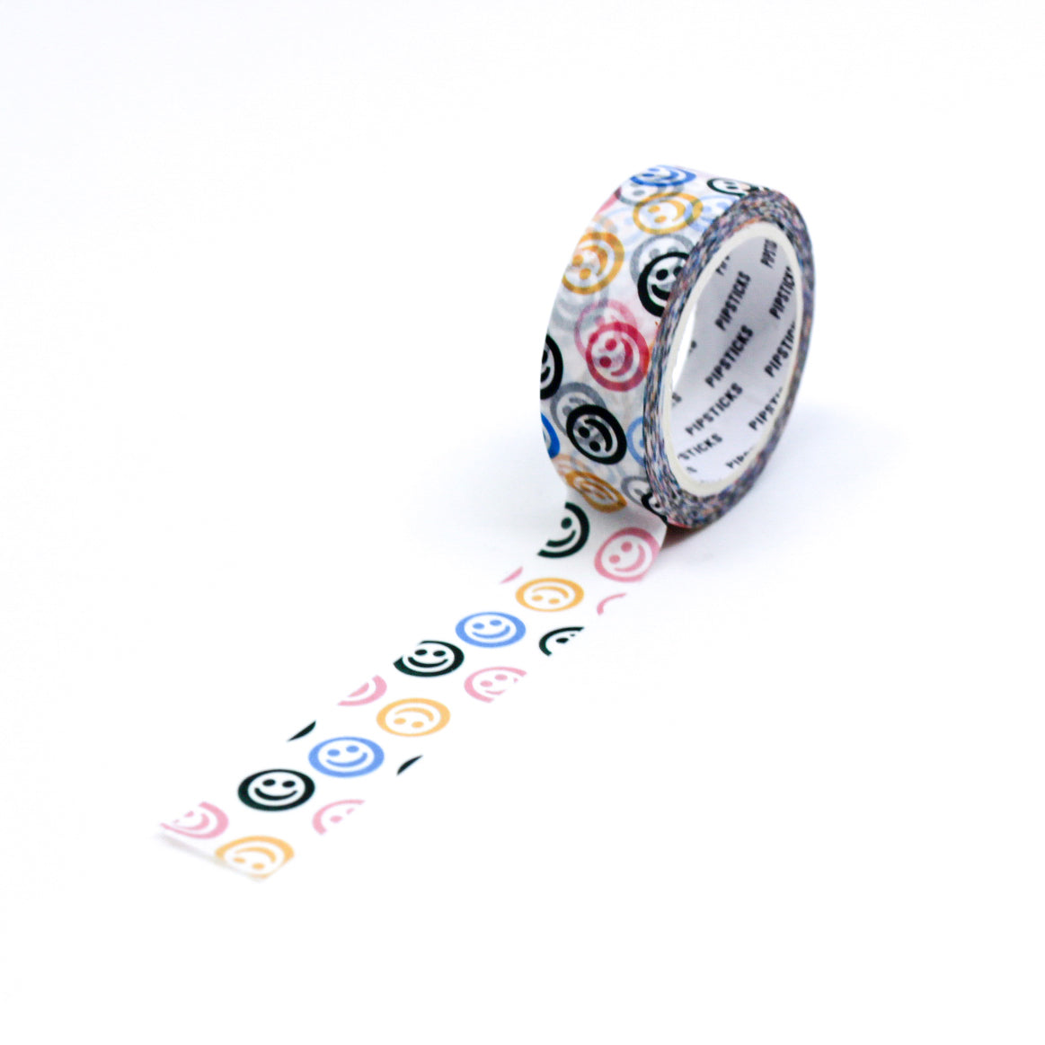Bring positivity to your crafts with this cheerful washi tape featuring bright yellow smiley faces, ideal for adding a fun and uplifting touch to planners, journals, and scrapbooks. This tape is from pipsticks and sold at BBB Supplies Craft Shop.