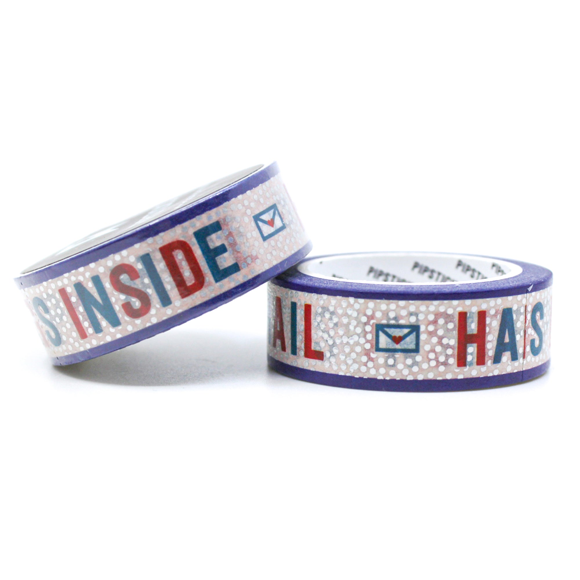Stylish washi tape for journaling and snail mail with silver foil text
