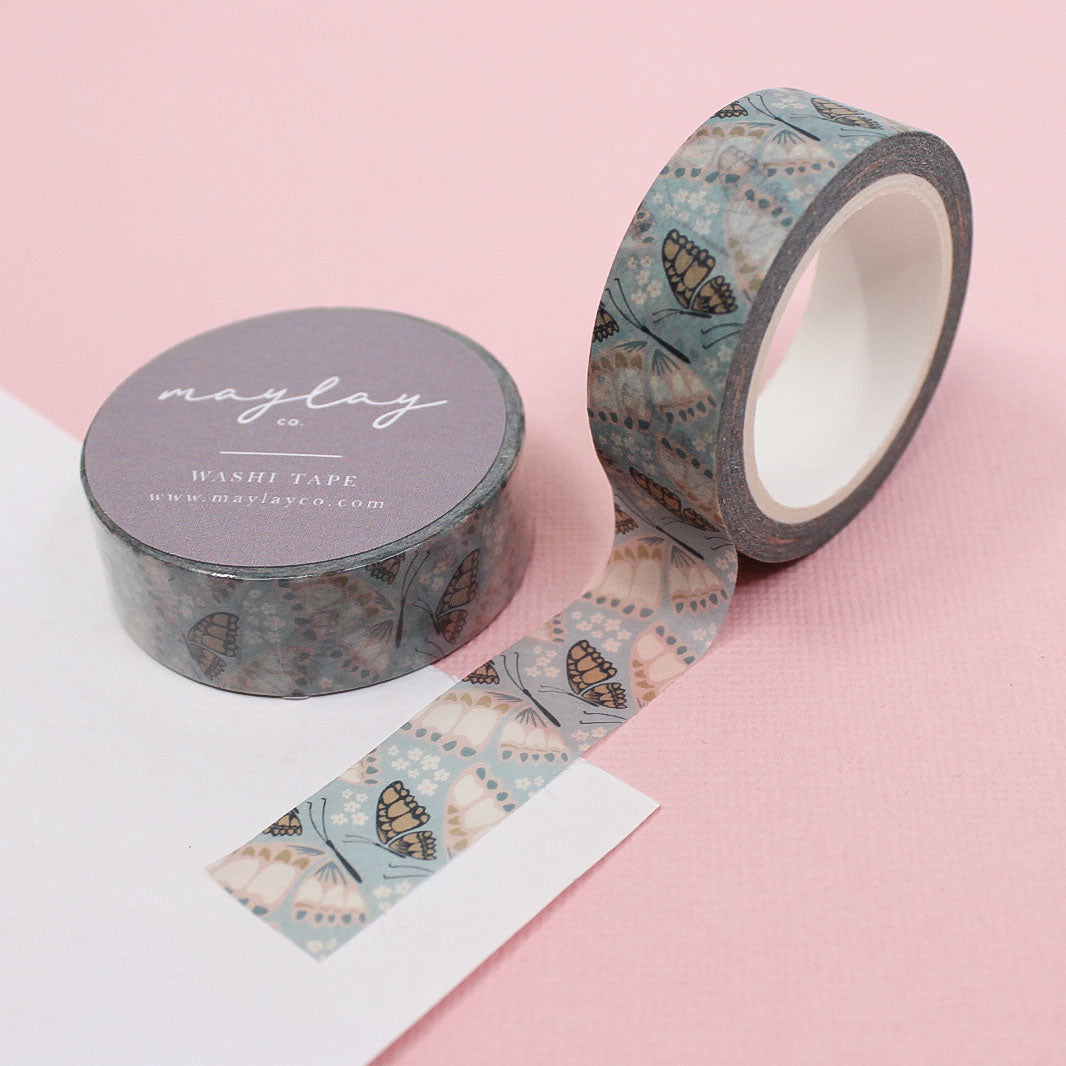 Soft Blue Butterflies Washi