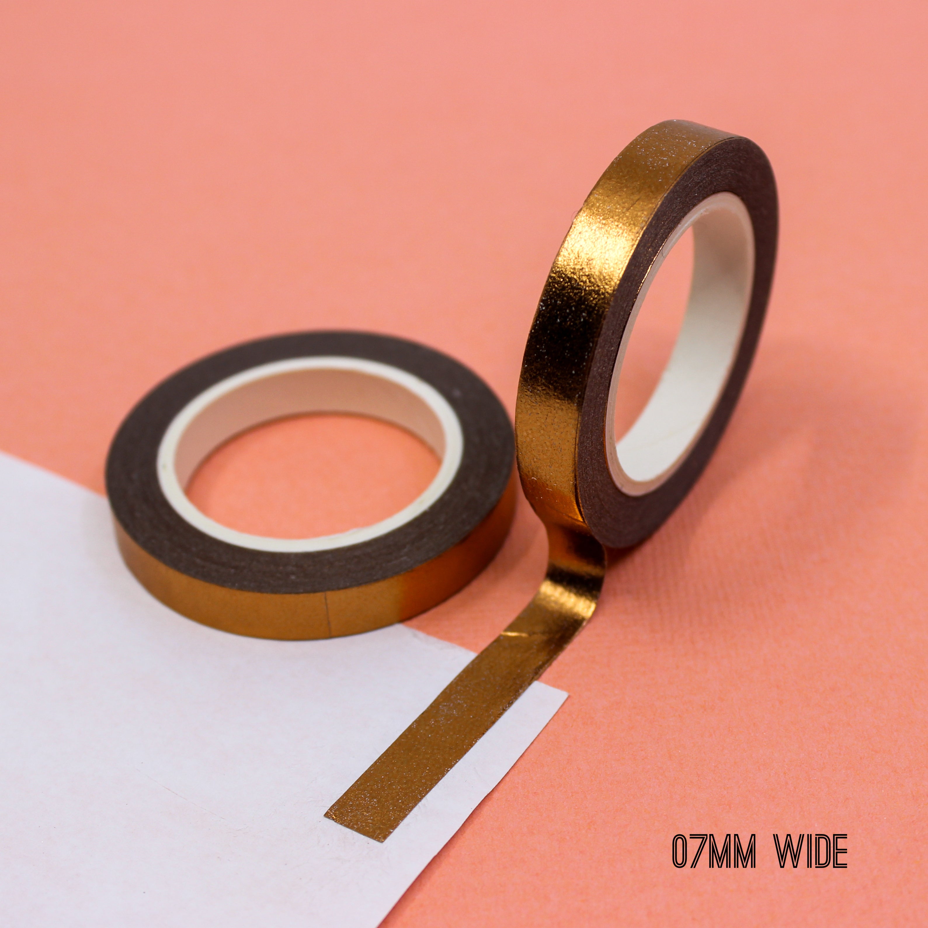 Add a touch of luxury to your crafts with our solid foil washi tape, featuring a stunning metallic Copper finish that brings an elegant and glamorous flair to your projects. These solid foil tapes are only sold exclusively at BBB Supplies Craft Shop.