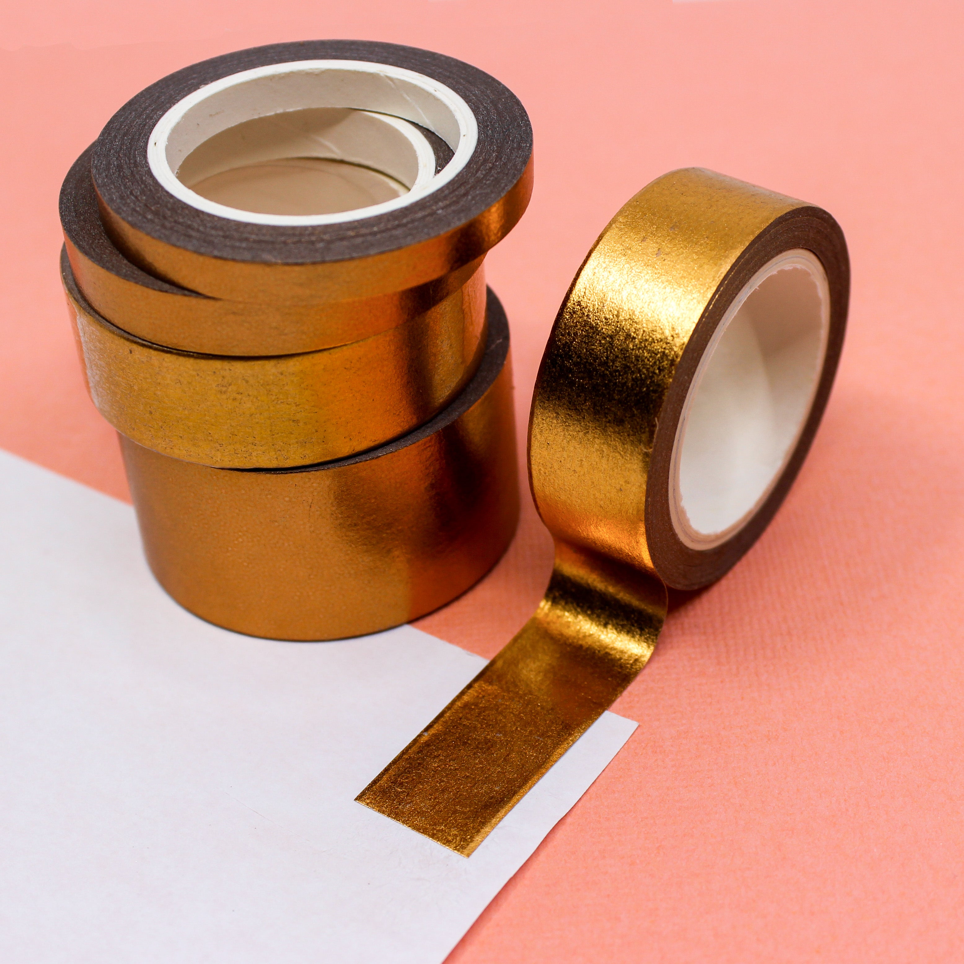 Add a touch of luxury to your crafts with our solid foil  washi tape, featuring a stunning metallic Copper finish that brings an elegant and glamorous flair to your projects. These solid foil tapes are only sold exclusively at BBB Supplies Craft Shop.