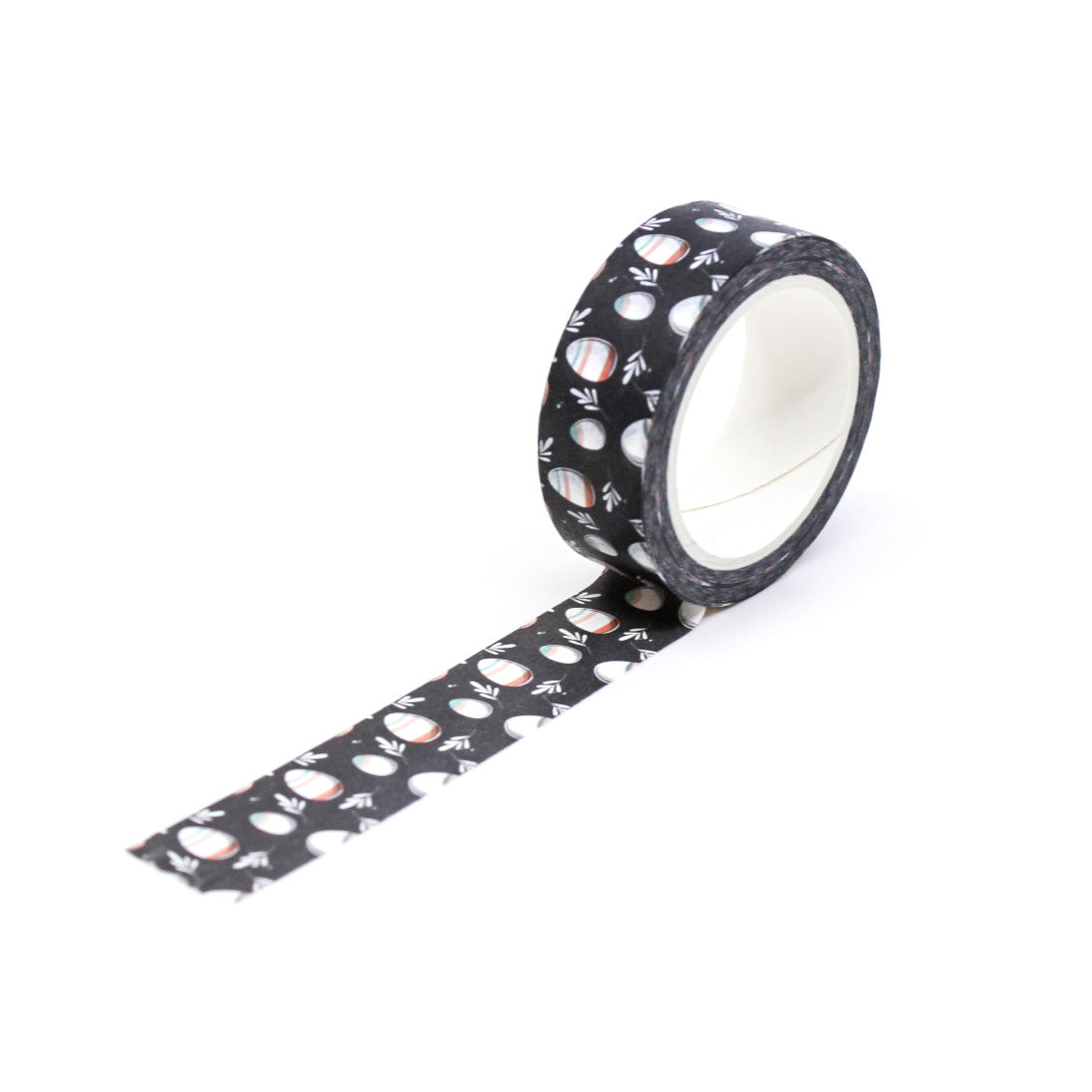 Black & White Easter Egg Washi Tape: Add a classic touch to your Easter crafts with this black and white Easter egg washi tape. Perfect for card-making, scrapbooking, and more. This tape is sold at BBB Supplies Craft Shop.