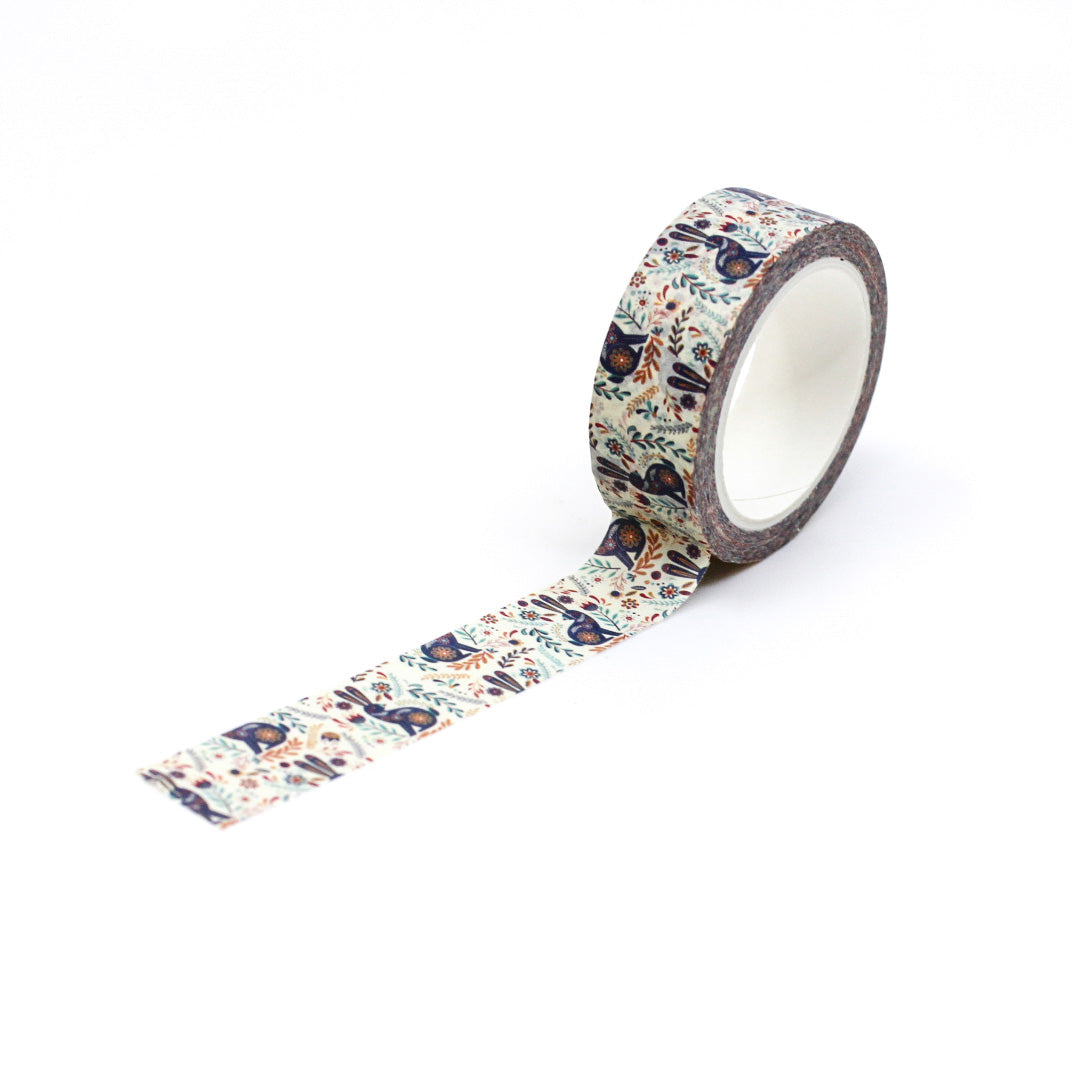 This elegant washi tape features a charming rabbit design, adding a touch of sophistication to your crafts and projects. This tape is sold at BBB Supplies Craft Shop.