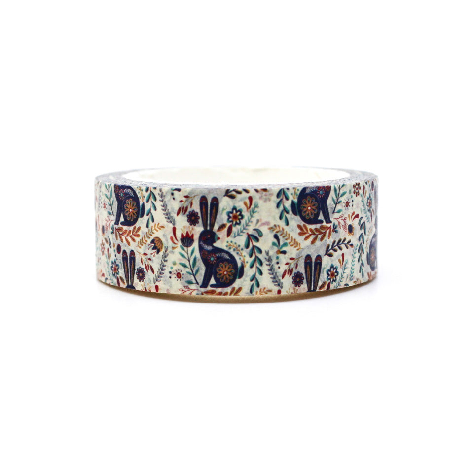 This elegant washi tape features a charming rabbit design, adding a touch of sophistication to your crafts and projects. This tape is sold at BBB Supplies Craft Shop.