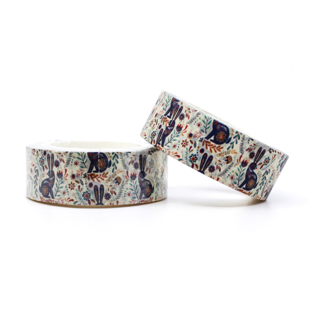 This elegant washi tape features a charming rabbit design, adding a touch of sophistication to your crafts and projects. This tape is sold at BBB Supplies Craft Shop.