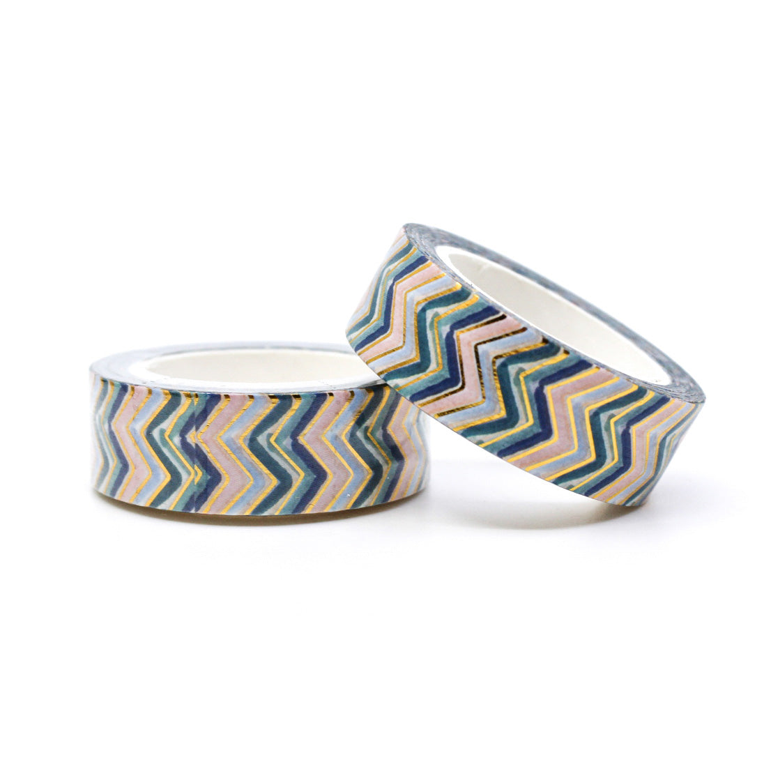 Pastel Spring Chevron Washi: A delightful washi tape featuring a soft, pastel-colored chevron pattern, perfect for adding a touch of spring to your crafts and projects. This washi tape is sold at BBB Supplies Craft Shop.