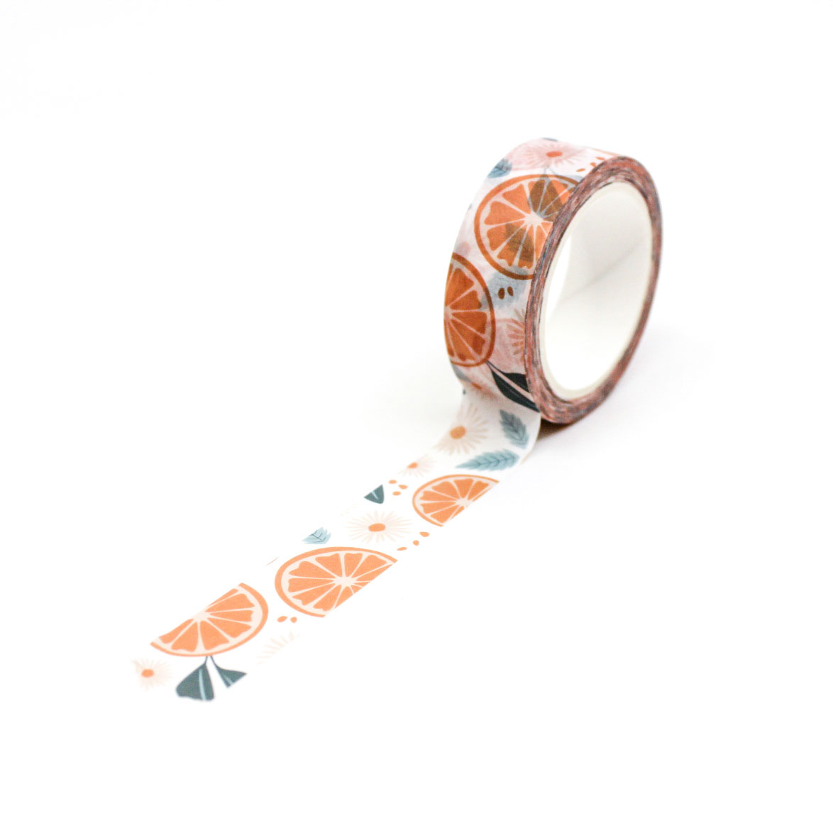 "Tangy Orange Mandarin Washi" features bold, juicy orange mandarins on a bright background, perfect for adding a zesty pop to your planners, scrapbooks, or creative projects