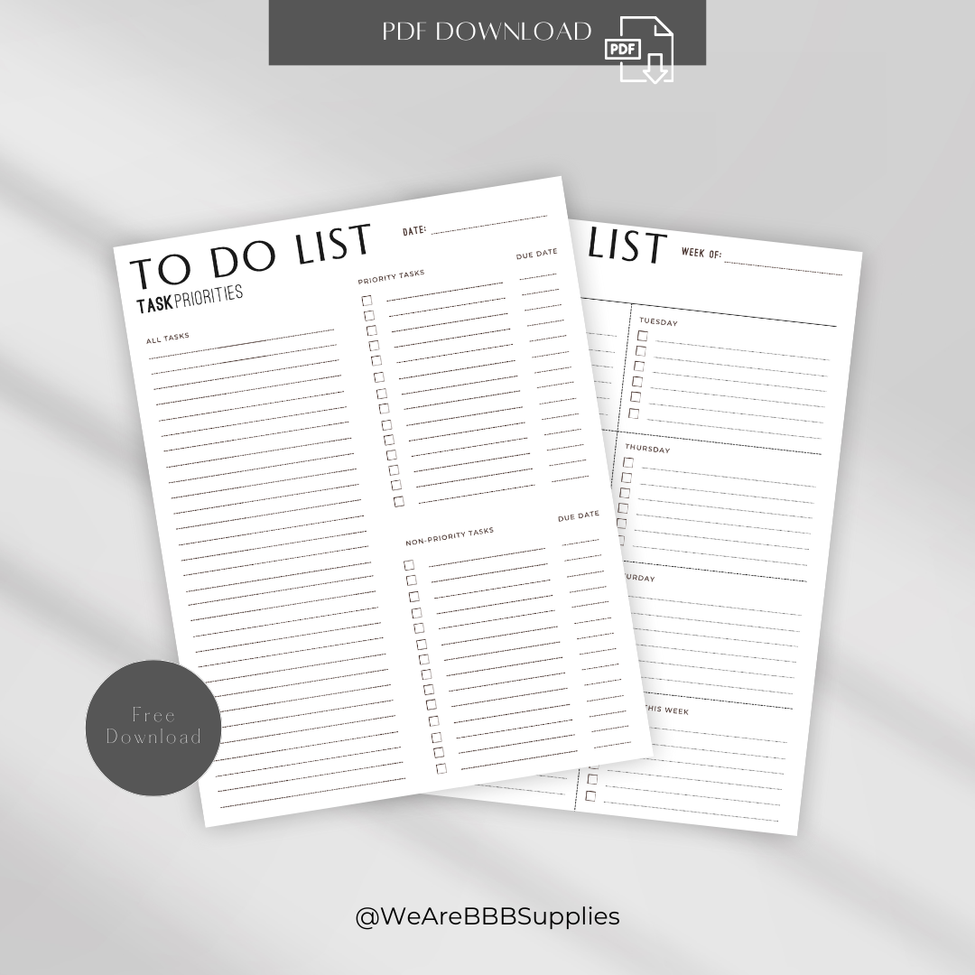 This is our free January download. It is our priority task to-do list to help get your organized in the new year. This printable is free from BBB Supplies Craft Shop.