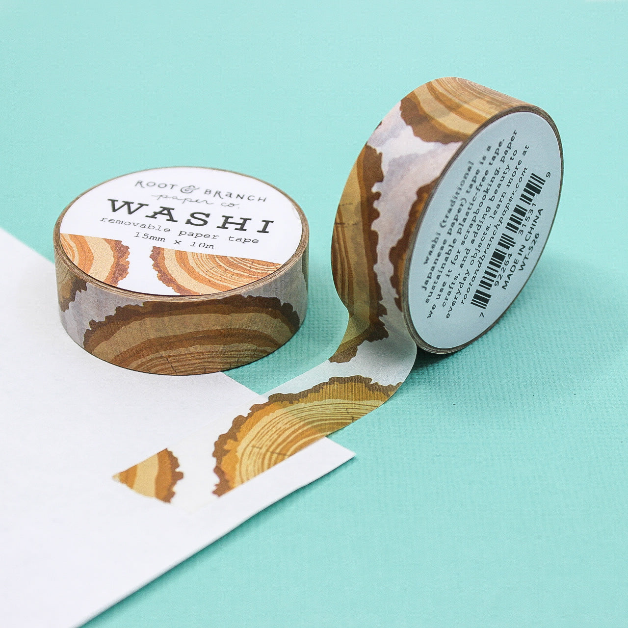 Wood Tree Ring Washi tape, with intricate designs mimicking tree rings, this washi tape offers an organic and rustic aesthetic that’s perfect for nature-inspired planners, journals, scrapbooks, or gift wrapping.