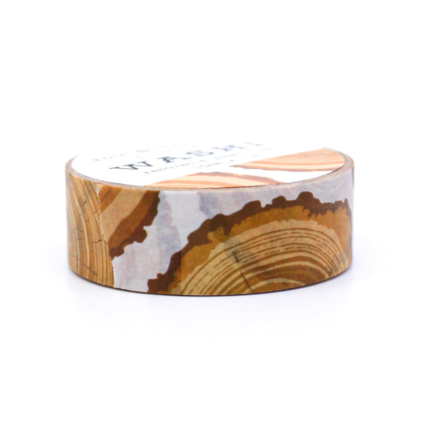 Wood Tree Ring Washi tape, with intricate designs mimicking tree rings, this washi tape offers an organic and rustic aesthetic that’s perfect for nature-inspired planners, journals, scrapbooks, or gift wrapping.