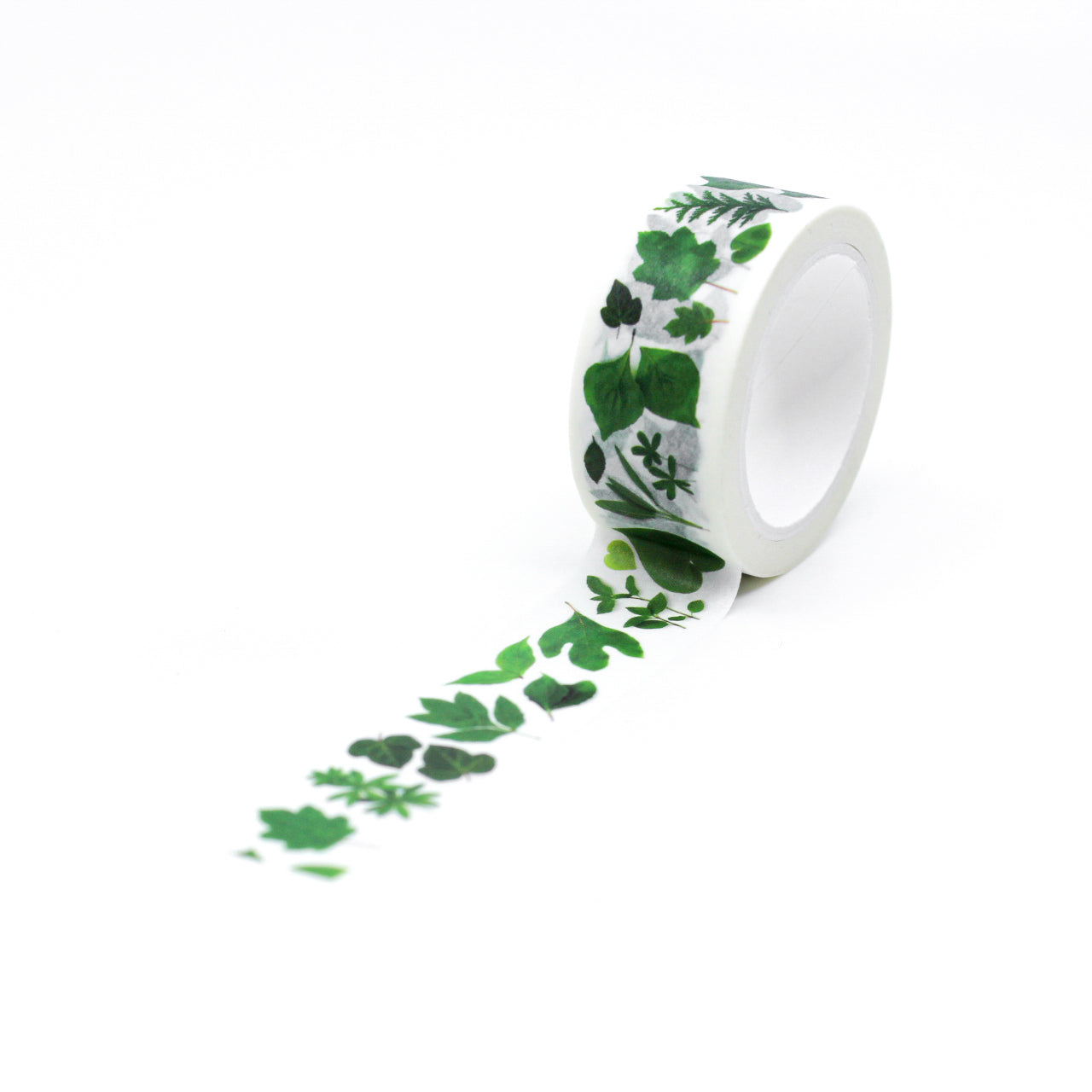 Bring the beauty of nature to your projects with our diverse green leaves and foliage washi tape, showcasing an assortment of lush and vibrant botanical designs. Infuse your projects with the refreshing essence of greenery using our versatile green leaves and foliage washi tape, adorned with an assortment of leaf motifs for a touch of natural beauty. This tape is designed by Bottle Branch and sold at BBB Supplies Craft Shop