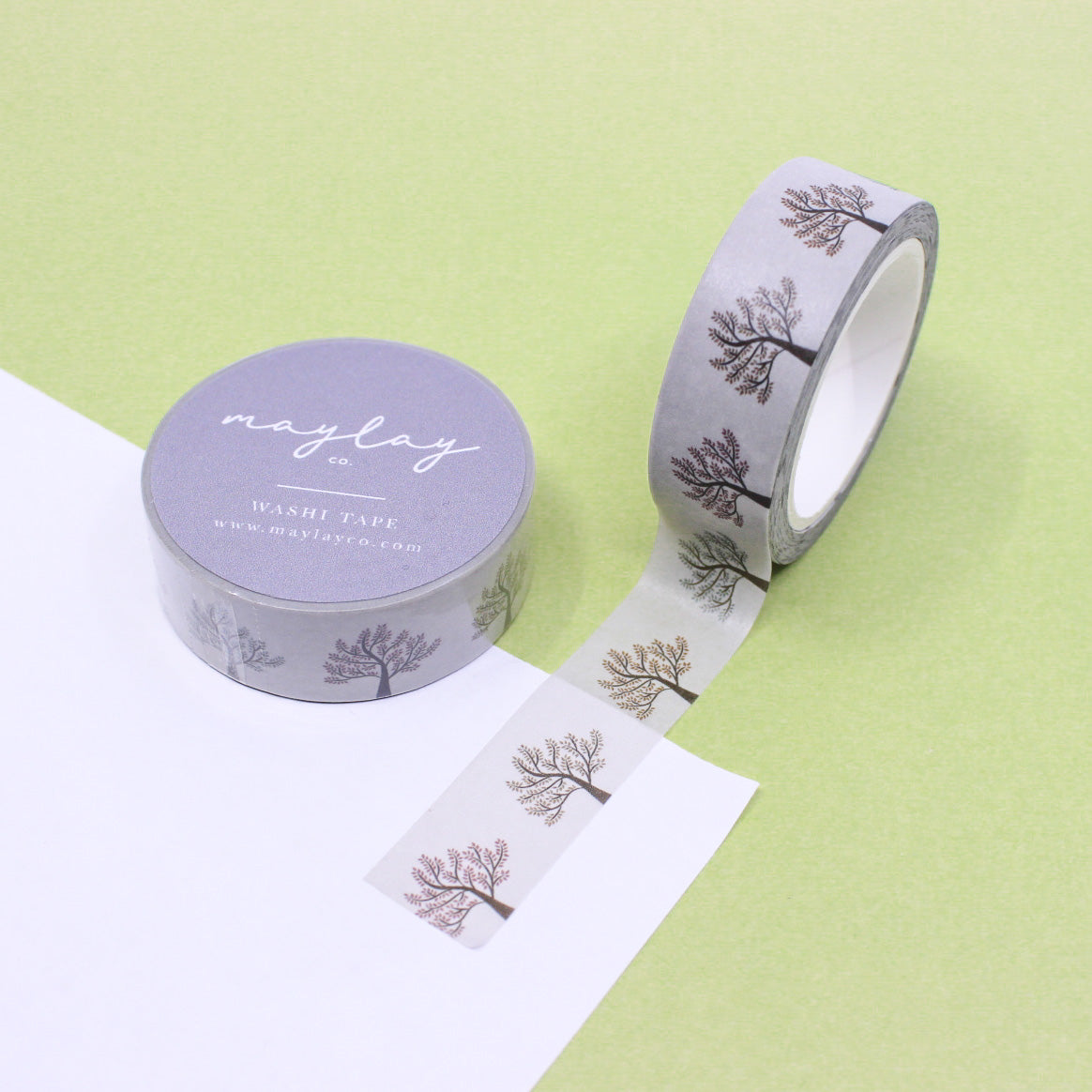 Take a serene walk in the park with our Autumn Tree Washi Tape, featuring a picturesque pattern of autumnal trees. Ideal for adding a touch of seasonal beauty to your projects. This tape is from Maylay Co and sold at BBB Supplies Craft Shop.