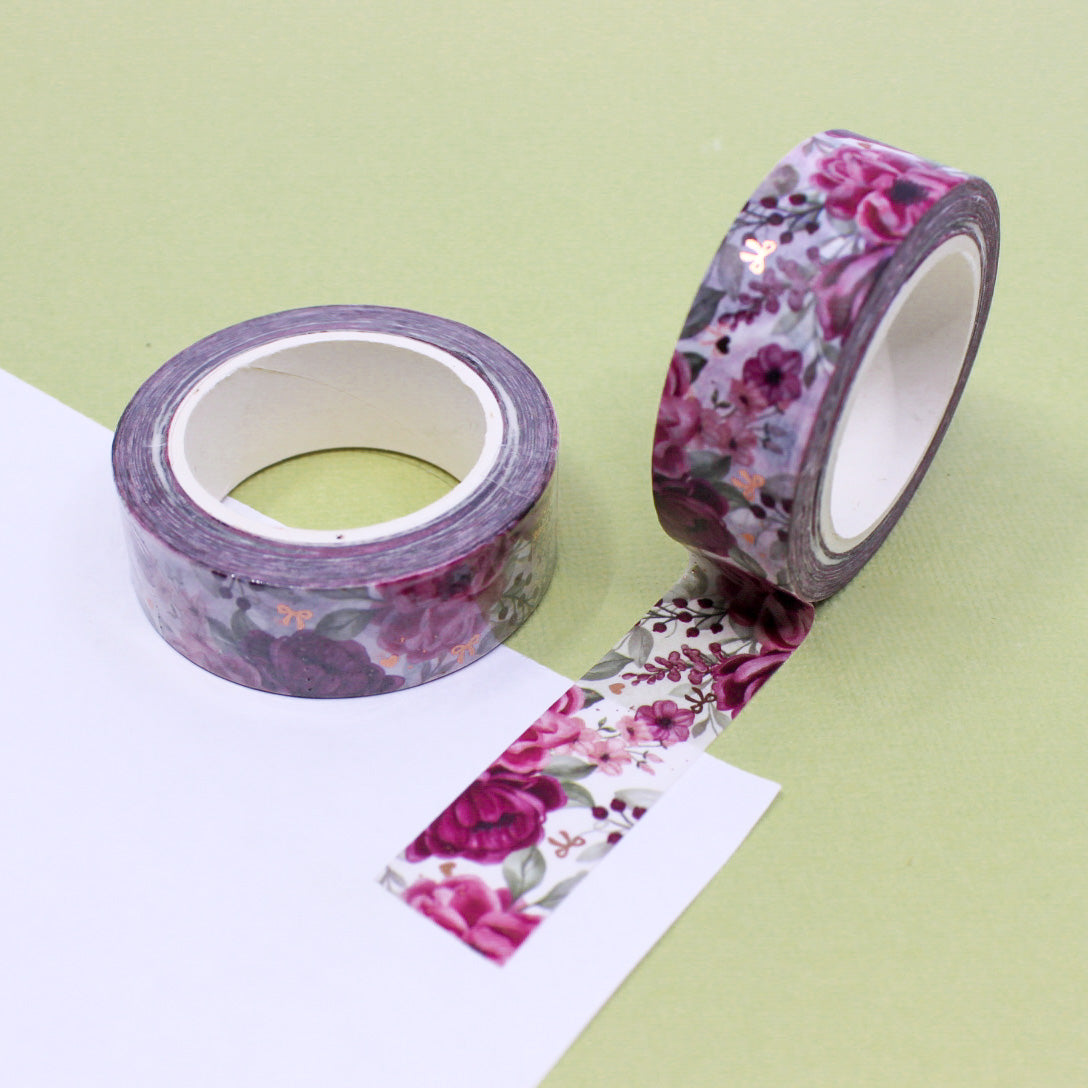 Foil Coquette Bow Floral Washi