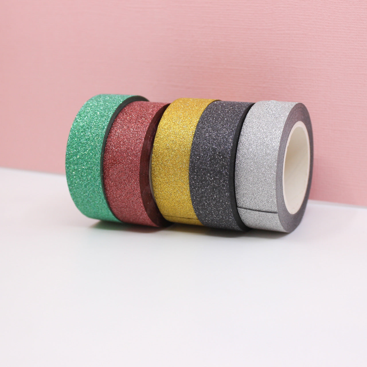 Add sparkle and shine to your winter crafts with these glitter tapes. Perfect for adding a festive touch to cards, scrapbooks, or gift wrapping. These glitter tapes are sold in green, black, silver, Gold, and Dark Red. You can buy them at BBB Supplies Craft Shop.