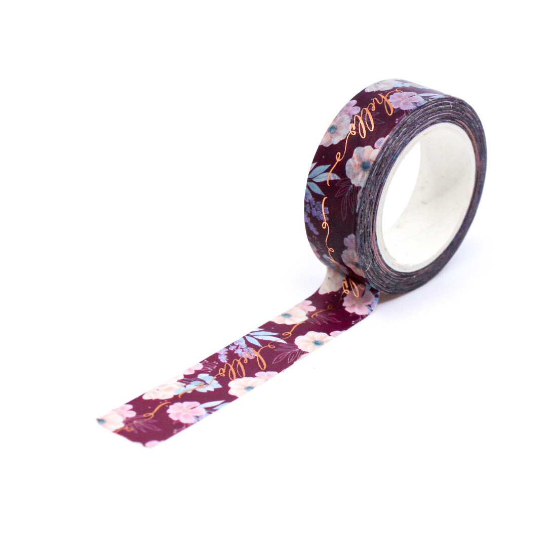 Foil Hello Winter Floral Washi