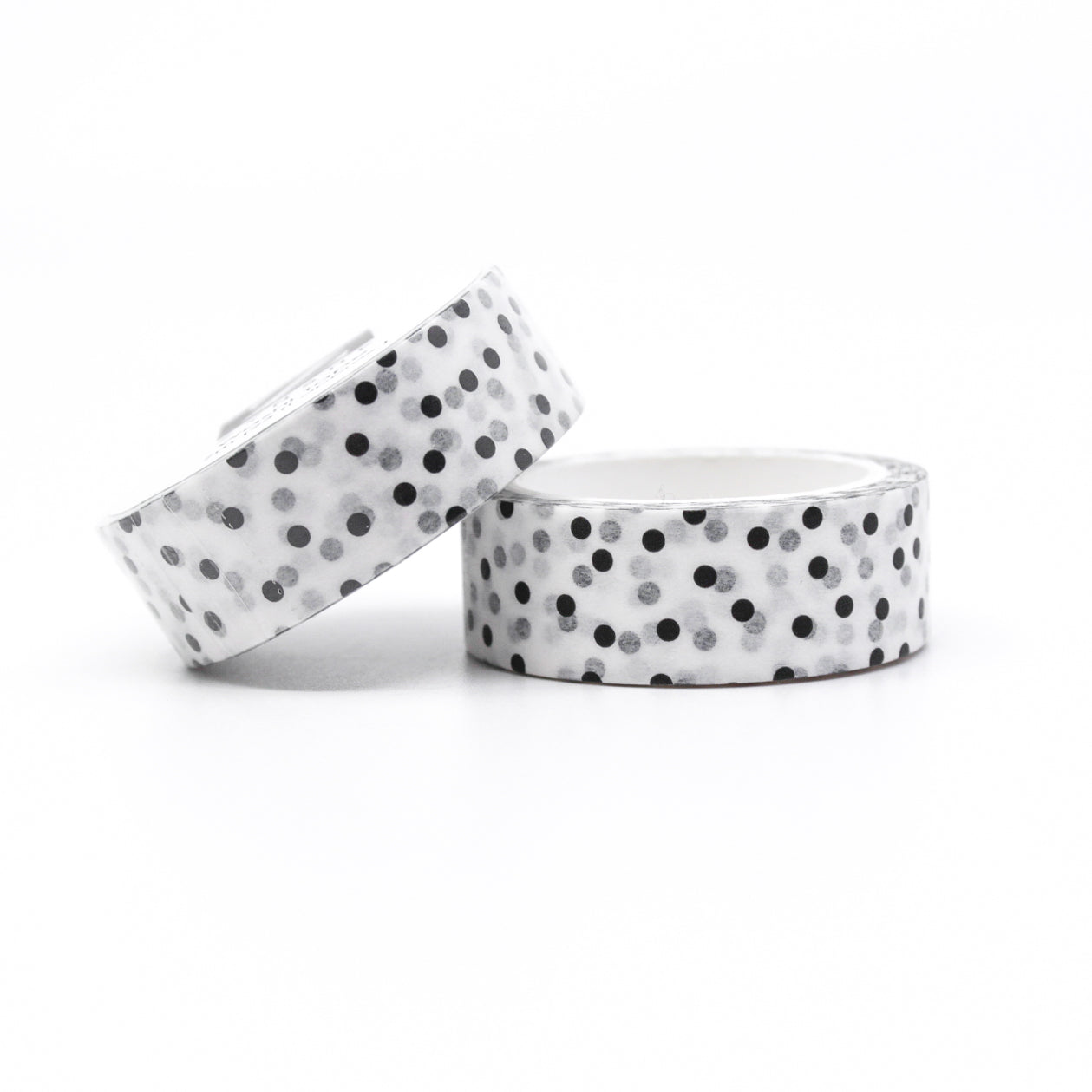 This random black and white speckles, washi tape is just FUN. If you love black-and-white patterns with bright pops of color, this will be your new favorite tape. Possibilities are endless, from card making to gift wrap, journals, and Handmade cards. This tape is sold at BBB Supplies Craft Shop.