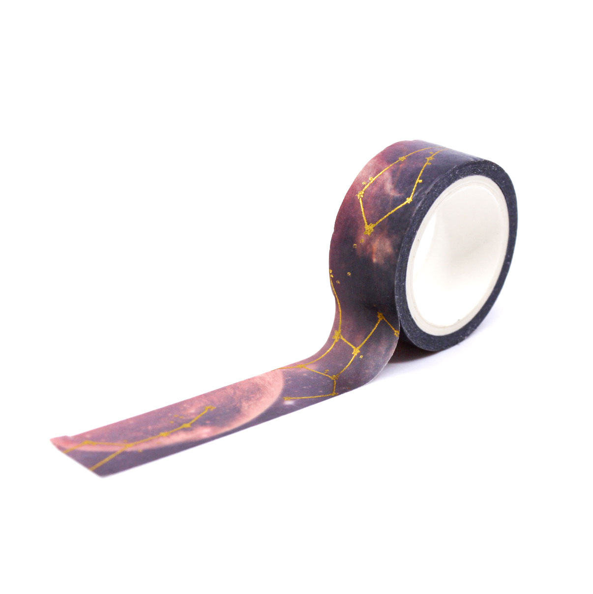 Aesthetic constellation washi tape used for bullet journaling and planner decoration.