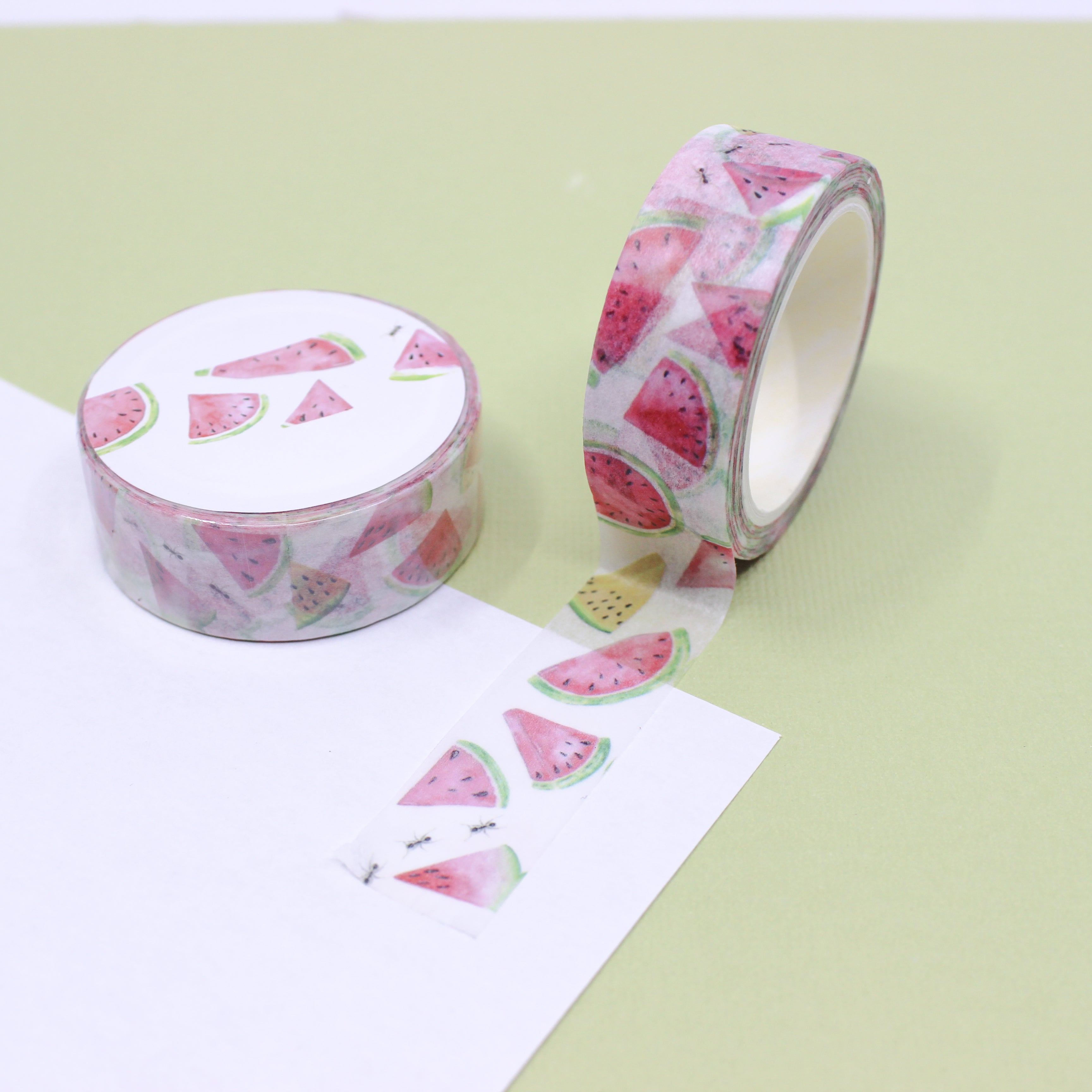 Add a burst of freshness to your crafts with our watermelon fruit washi tape, featuring delightful illustrations of various fruits, perfect for adding a vibrant and juicy touch to your projects. This tape is sold at BBB Supplies Craft Shop.