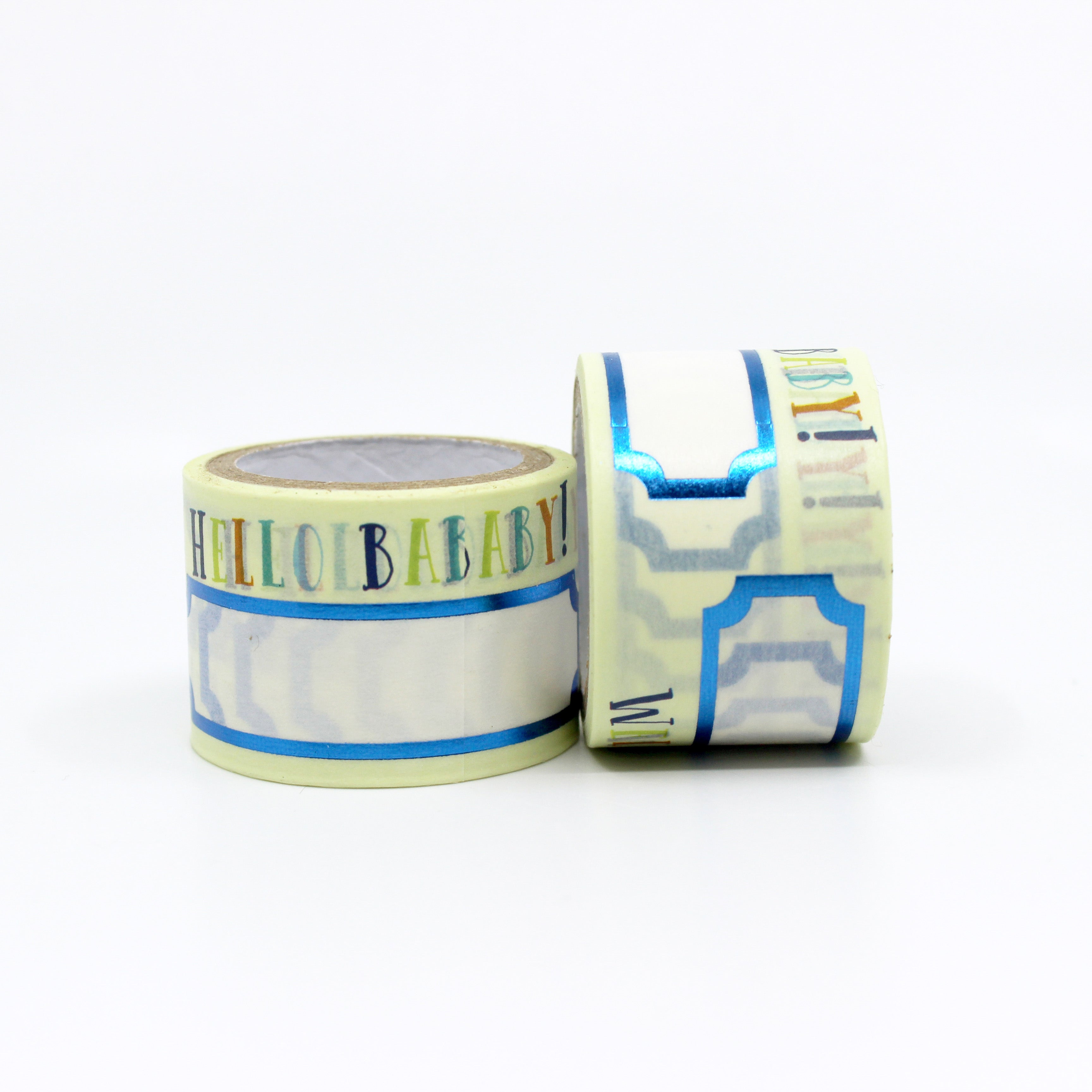 Blue and yellow baby washi for planners and scrapbooks