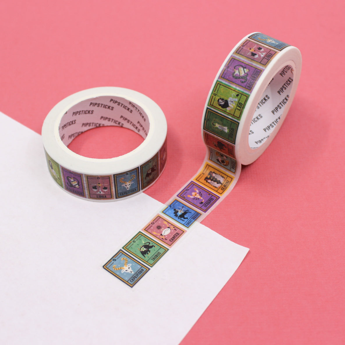 Discover your astrological destiny with our 'What's Your Sign' Zodiac Washi Tape, adorned with the twelve zodiac signs. Ideal for adding a touch of celestial mystique to your projects. This tape is from Pipsticks and sold at BBB Supplies Craft Shop.