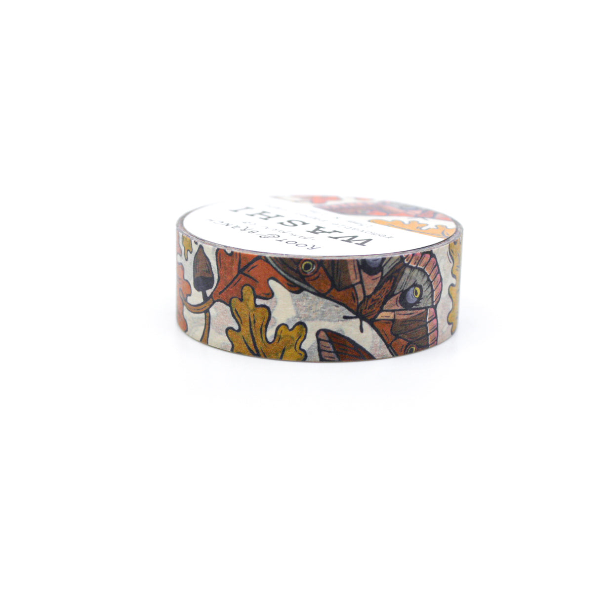 White Oak Autumn Butterflies Washi Tape, a captivating design with delicate butterflies amidst the colors of fall leaves, perfect for seasonal crafting. This washi is from Root & Branch Paper Co. and sold at BBB Supplies Craft Shop.